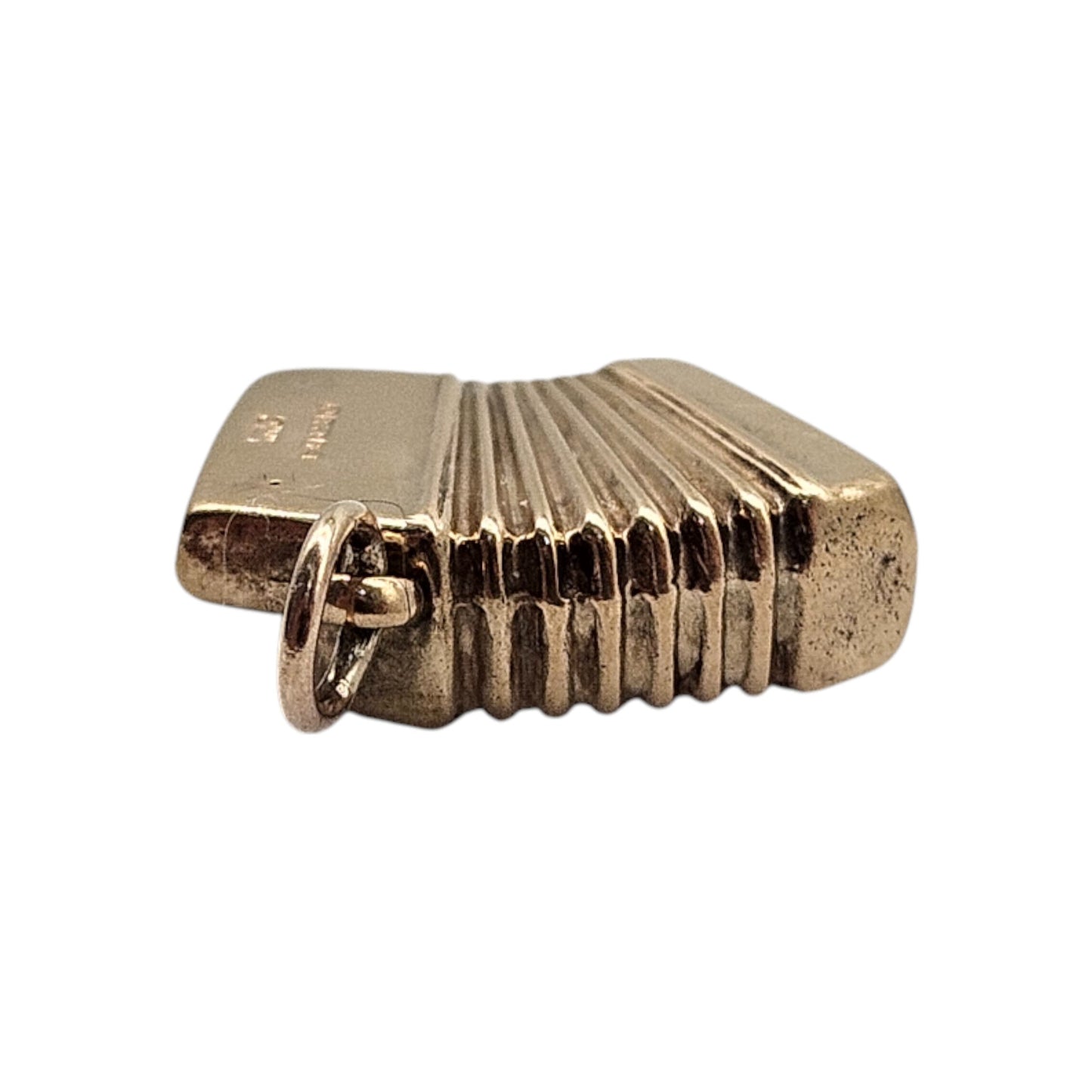 Chester 9ct 375 Yellow Gold Accordion Charm 1959 L 1.4 cm 0.9 g.