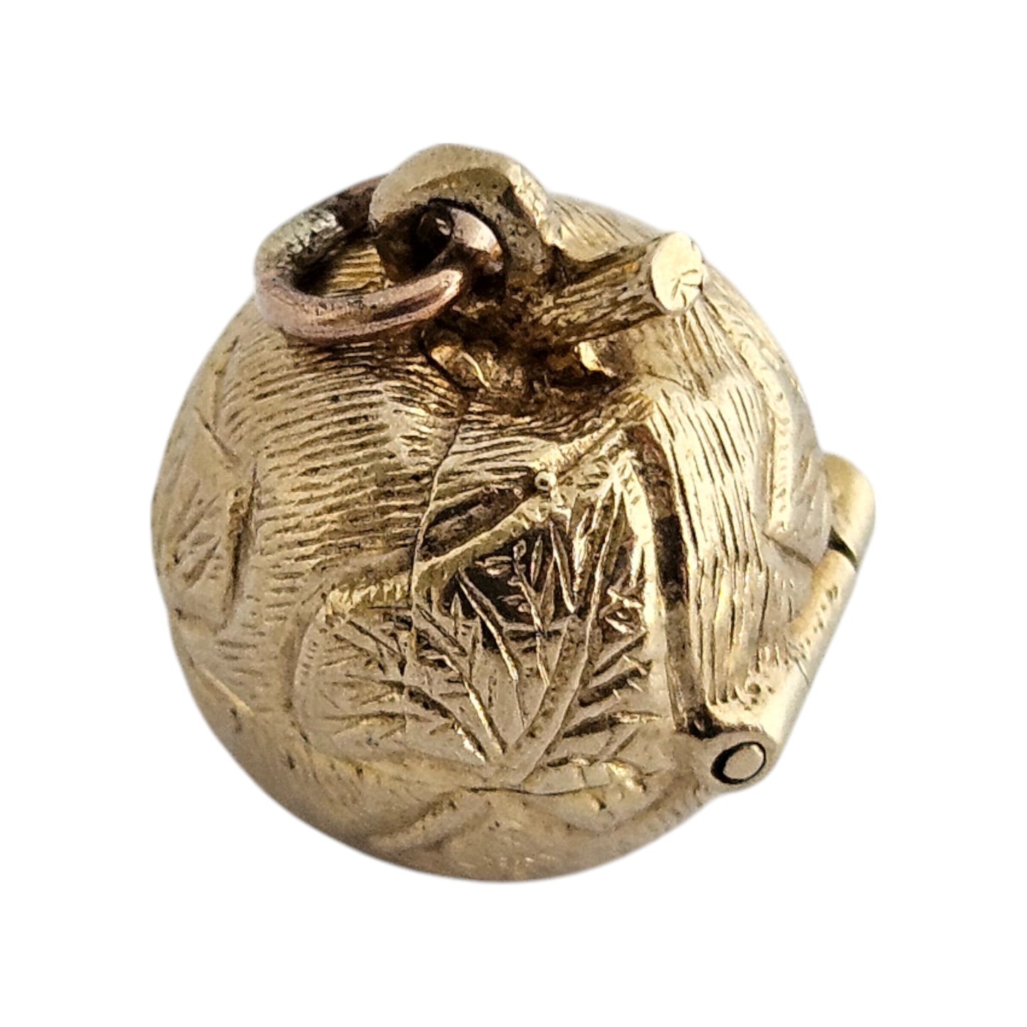 Rare 9ct 375 Yellow Gold & Enamel Adam & Eve Opening Charm 1969 L 1.2 cm 5.0 g