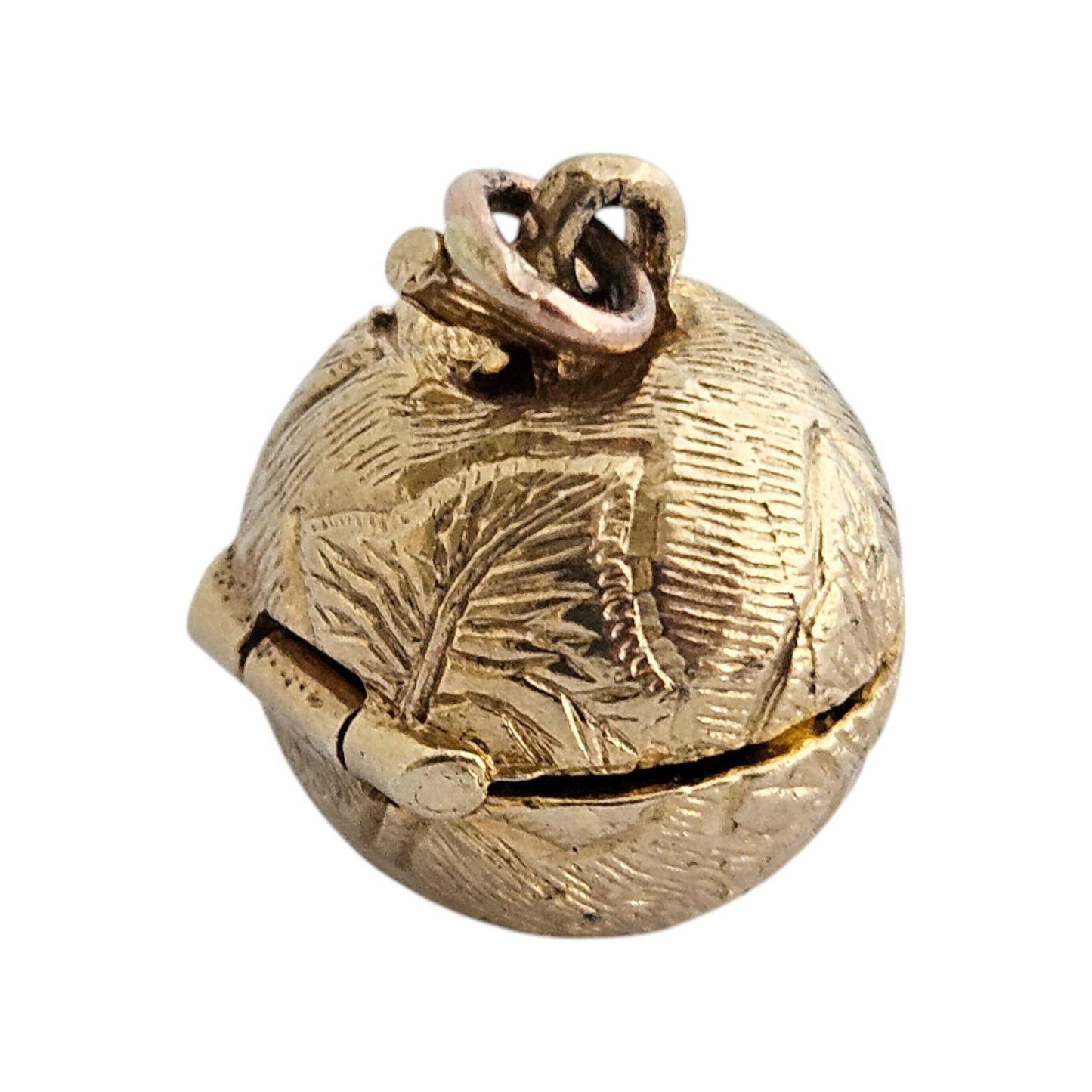 Rare 9ct 375 Yellow Gold & Enamel Adam & Eve Opening Charm 1969 L 1.2 cm 5.0 g
