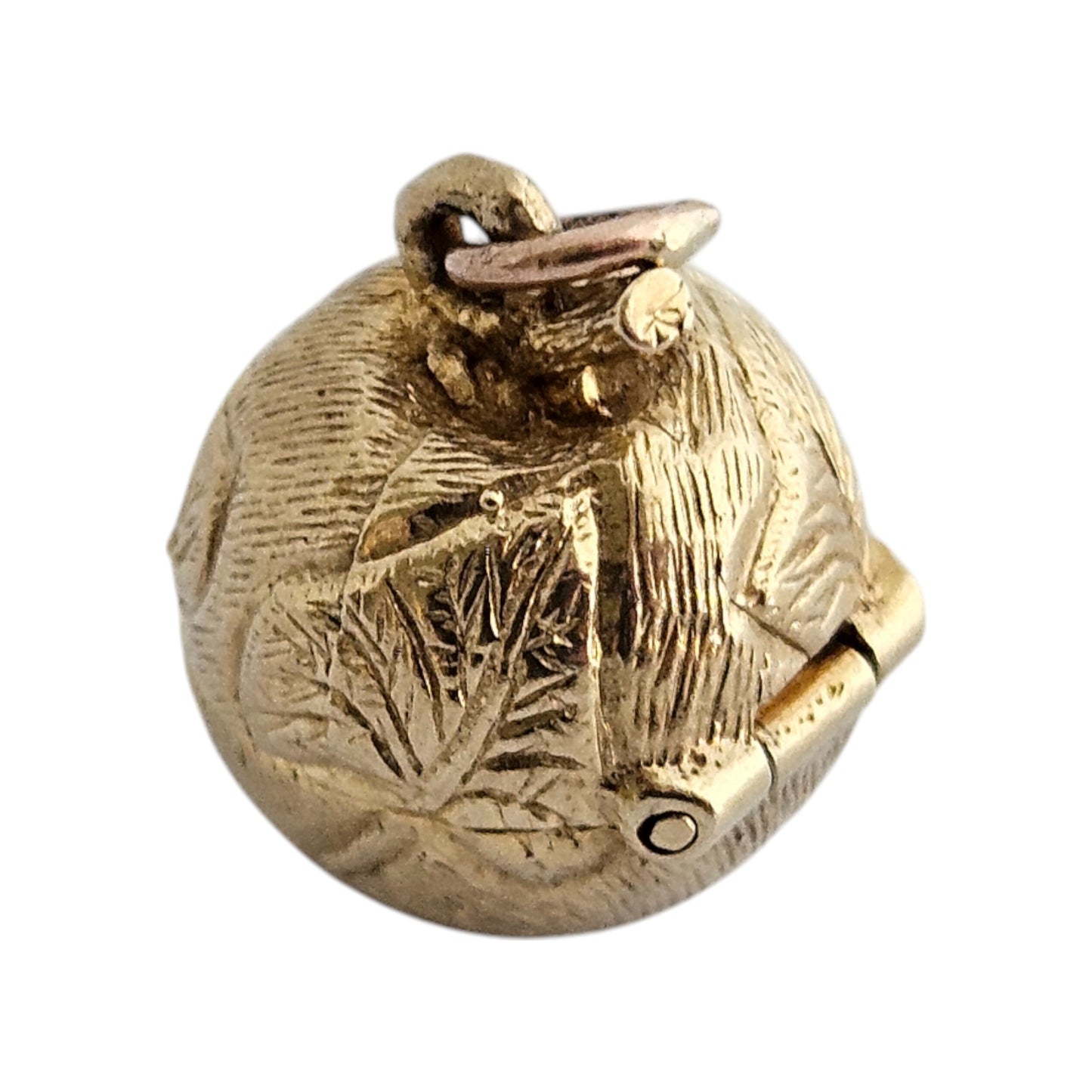 Rare 9ct 375 Yellow Gold & Enamel Adam & Eve Opening Charm 1969 L 1.2 cm 5.0 g