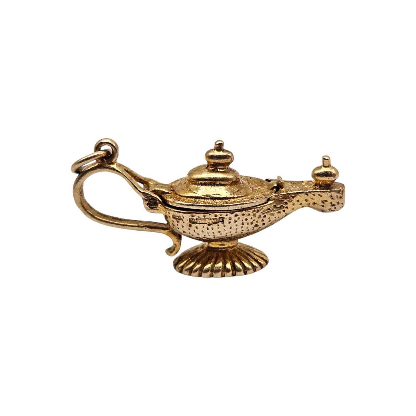 9ct 375 Yellow Gold Aladdin's Genie Lamp Opening Charm 1967 L 2.9 cm 4.4 g.