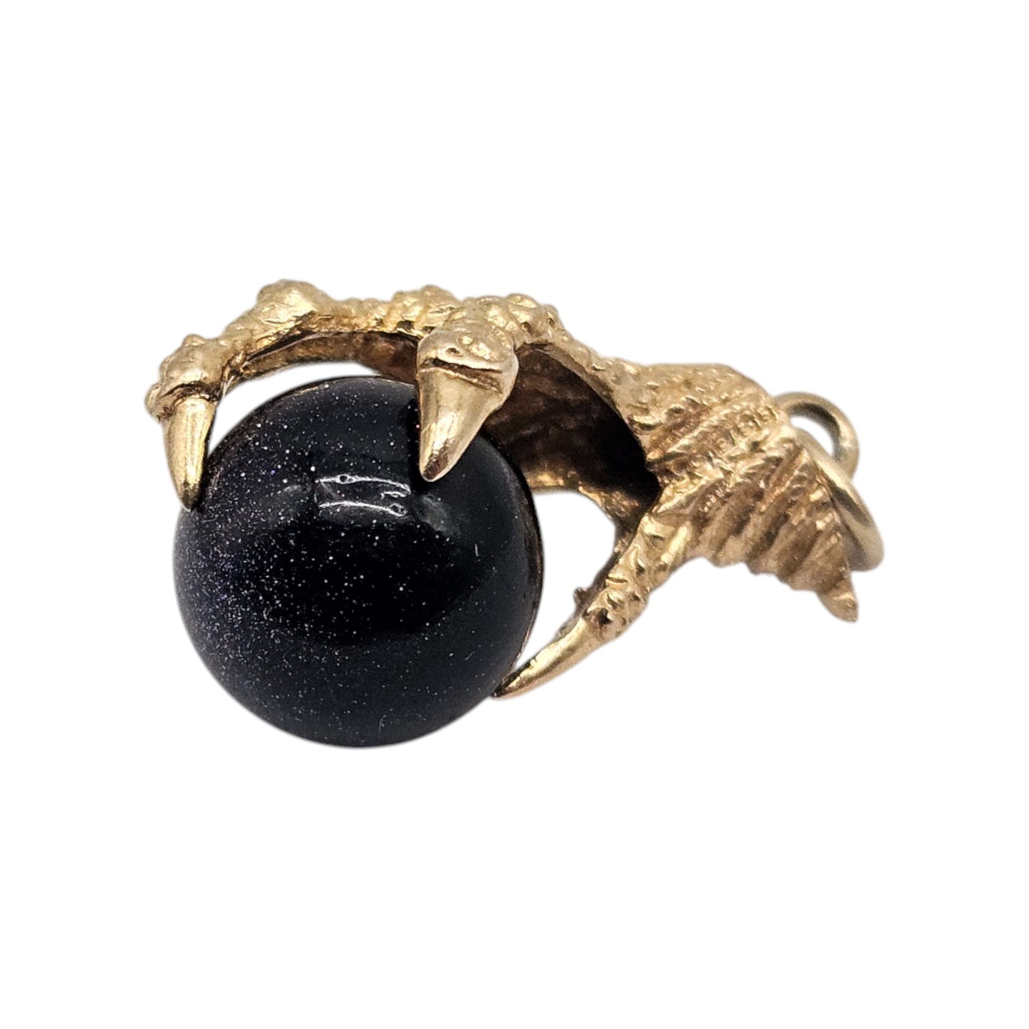 9ct 375 Yellow Gold Ball in Claw Charm 1972 L 1.9 cm 3.4 g