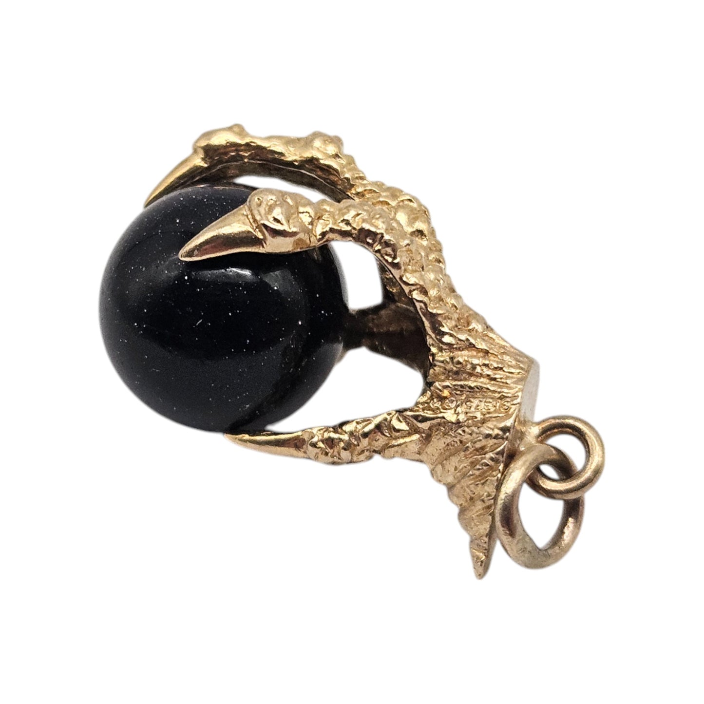 9ct 375 Yellow Gold Ball in Claw Charm 1972 L 1.9 cm 3.4 g