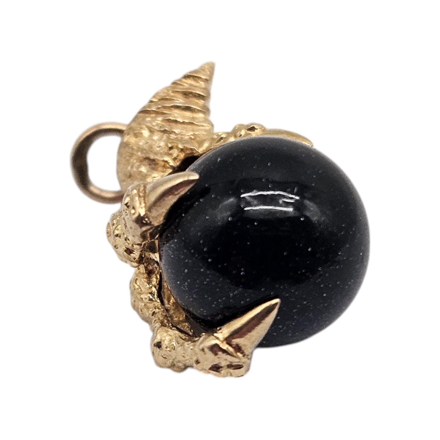 9ct 375 Yellow Gold Ball in Claw Charm 1972 L 1.9 cm 3.4 g