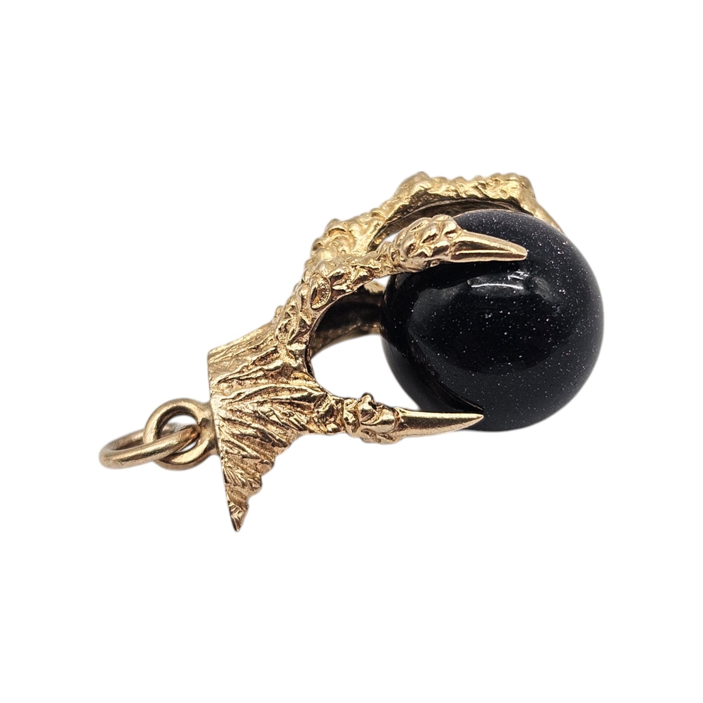 9ct 375 Yellow Gold Ball in Claw Charm 1972 L 1.9 cm 3.4 g