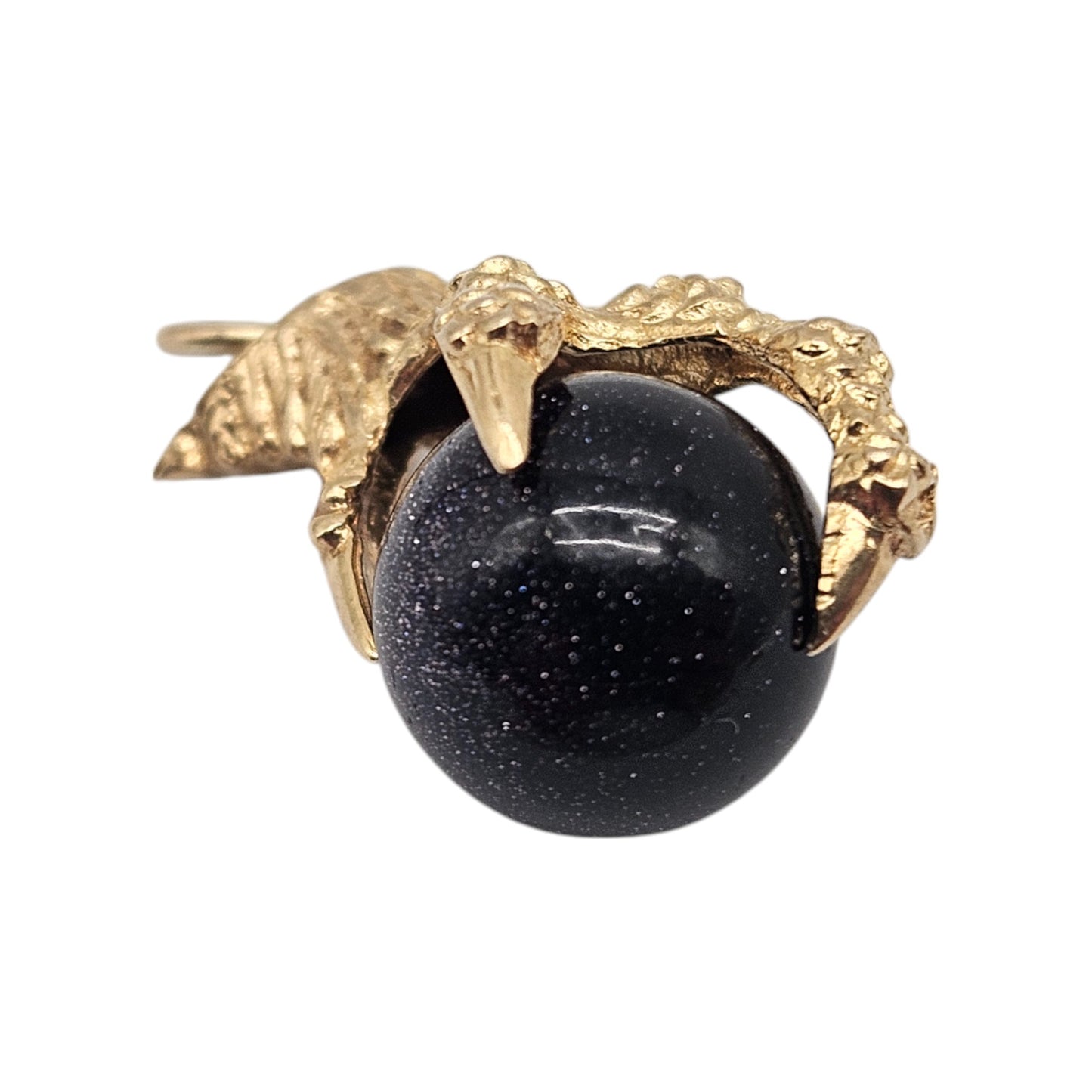 9ct 375 Yellow Gold Ball in Claw Charm 1972 L 1.9 cm 3.4 g