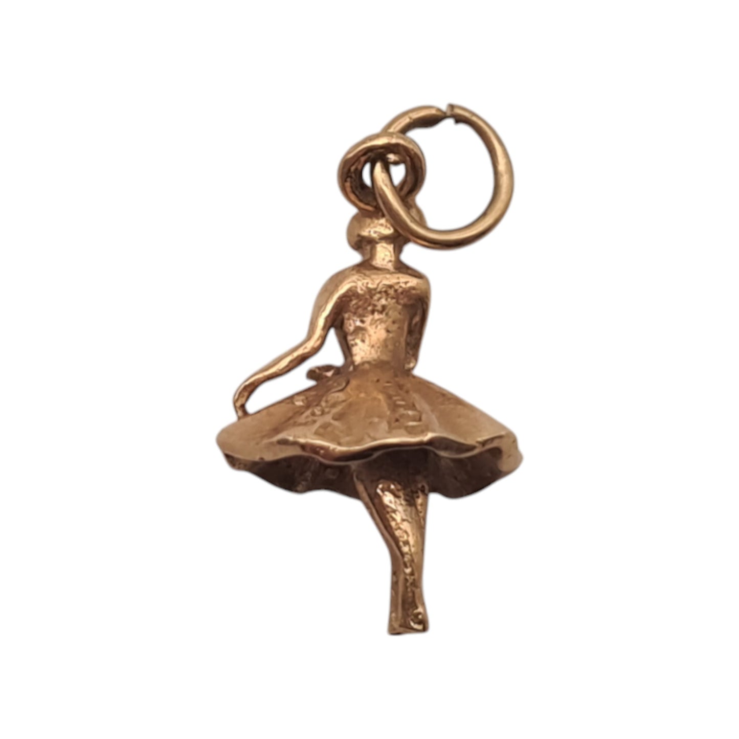 9ct 375 Yellow Gold Ballerina Charm 1957 L 1.4 cm 1.3 g.