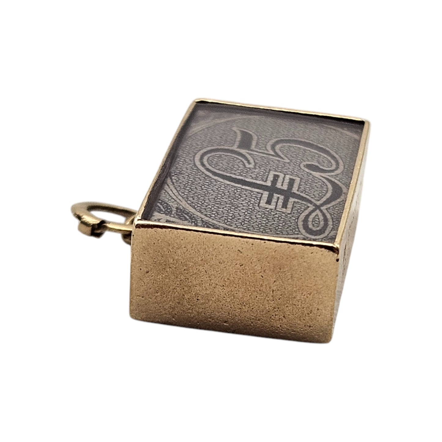 9ct 375 Yellow Gold £5 Emergency Banknote Charm 1973 L 1.8 cm 3.2 g.