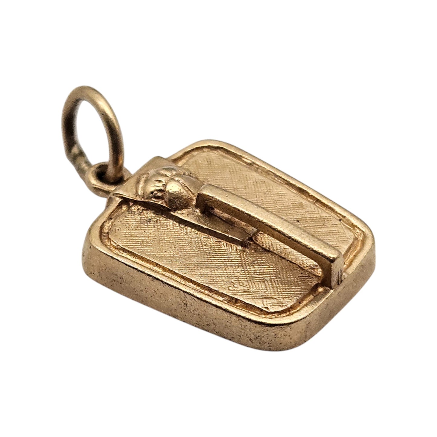 9ct 375 Yellow Gold Bathroom Scales Charm 1973 L 1.4 cm 3.3 g.