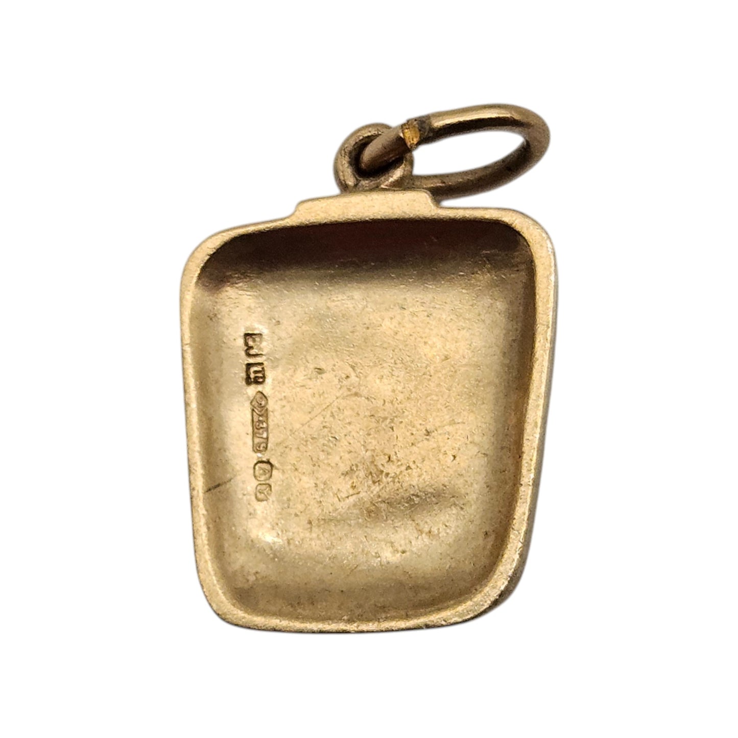9ct 375 Yellow Gold Bathroom Scales Charm 1973 L 1.4 cm 3.3 g.