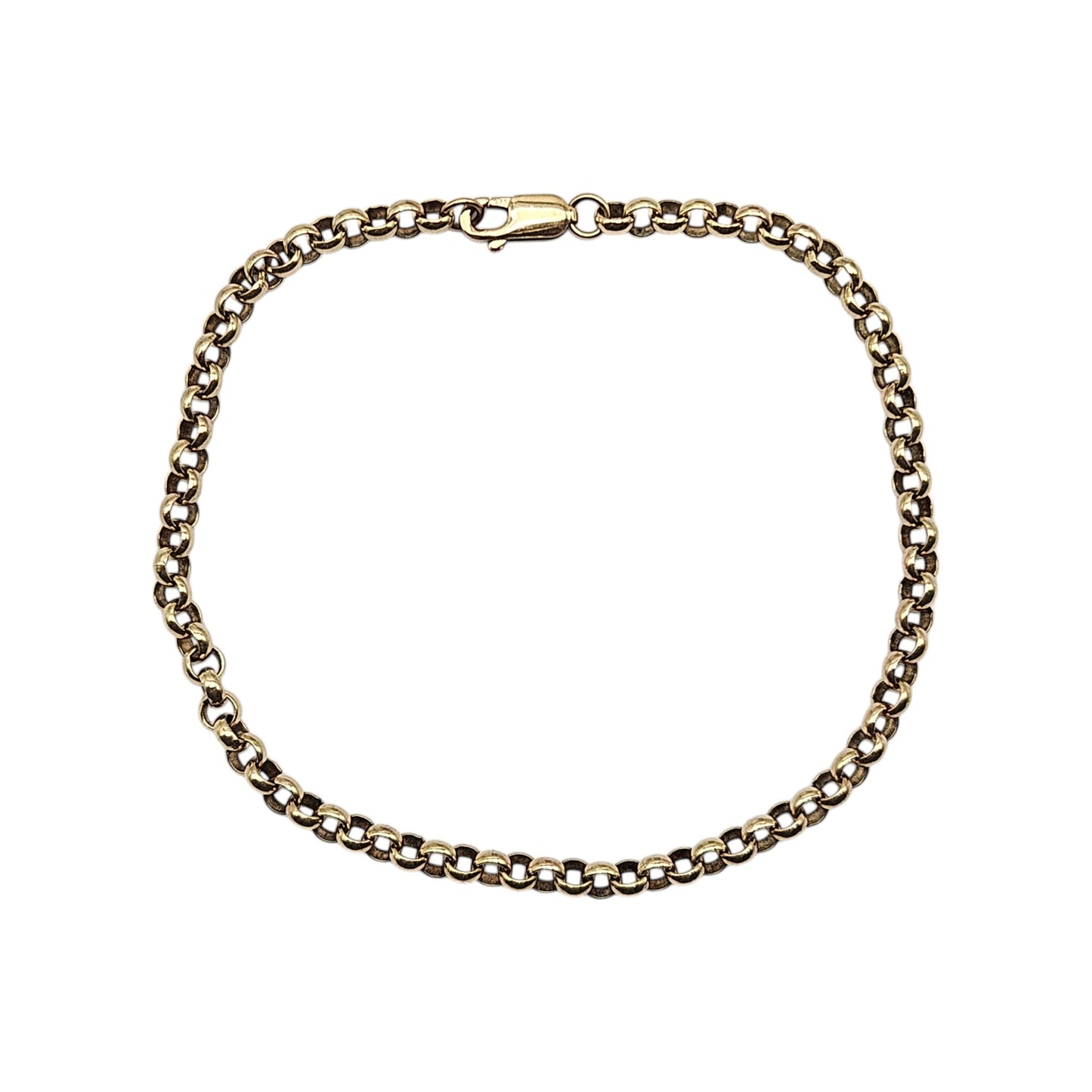 9ct Yellow Gold Belcher Link Bracelet L 22.9 cm 8.6 g