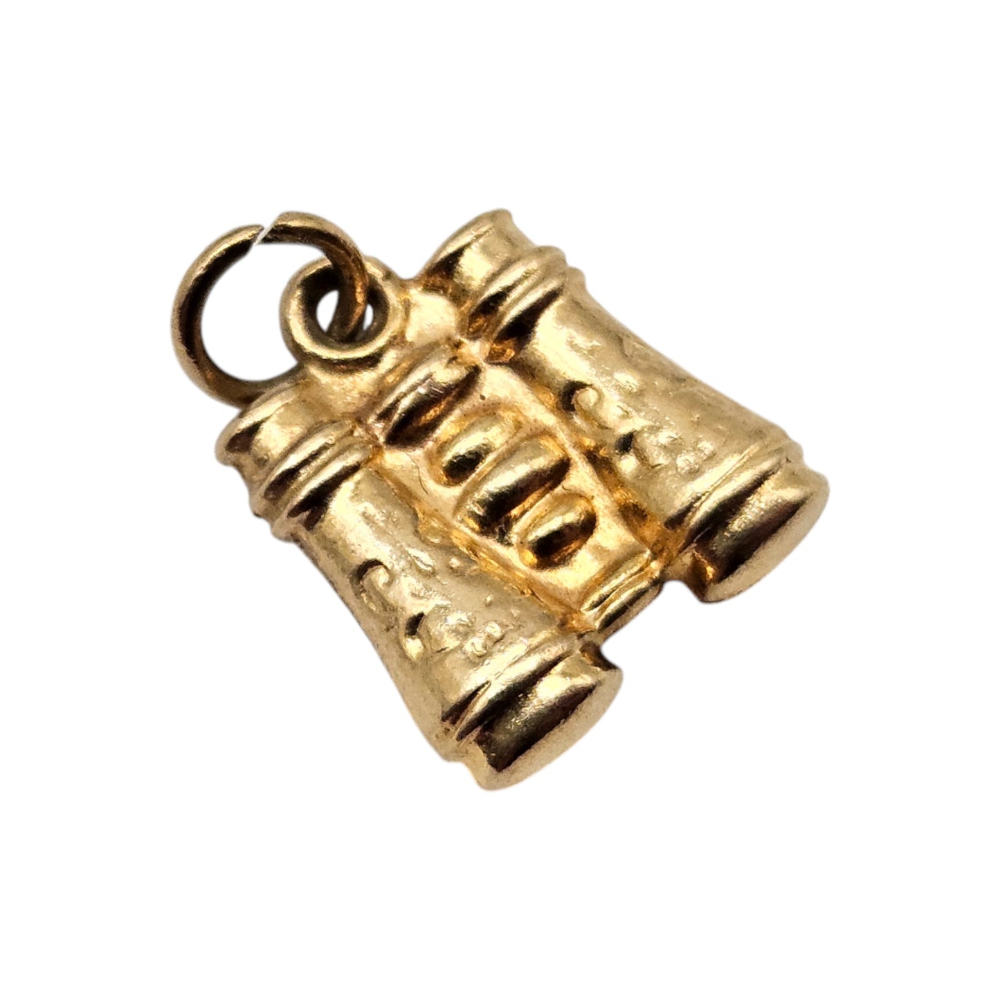 9ct 375 Yellow Gold Binoculars Charm 1967 L 1.0 cm 0.6 g.