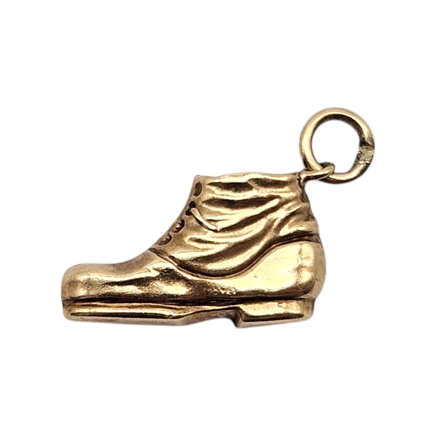 Chester 9ct 375 Yellow Gold Boot Charm 1960 L 1.3 cm 0.6 g.