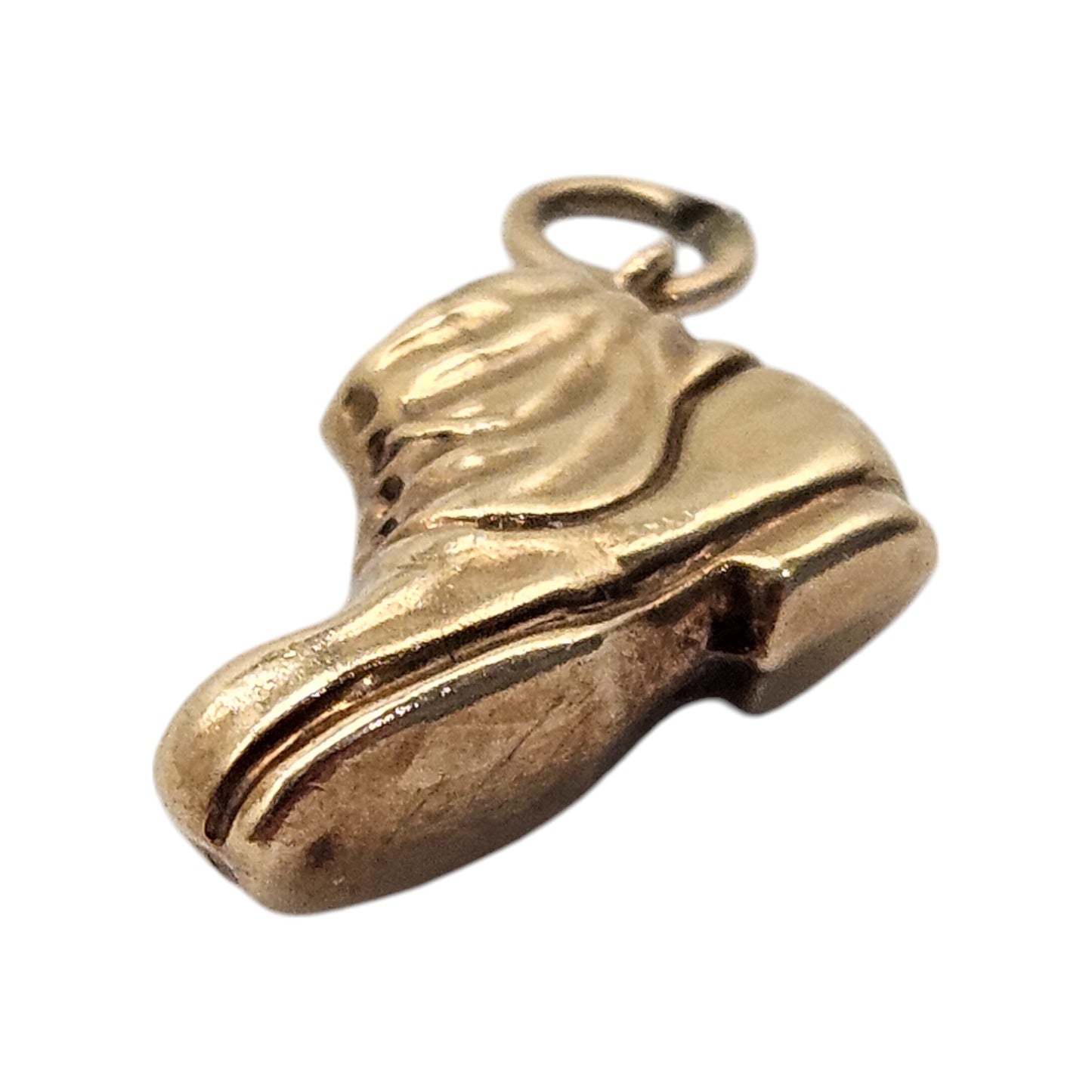 Chester 9ct 375 Yellow Gold Boot Charm 1960 L 1.3 cm 0.6 g.