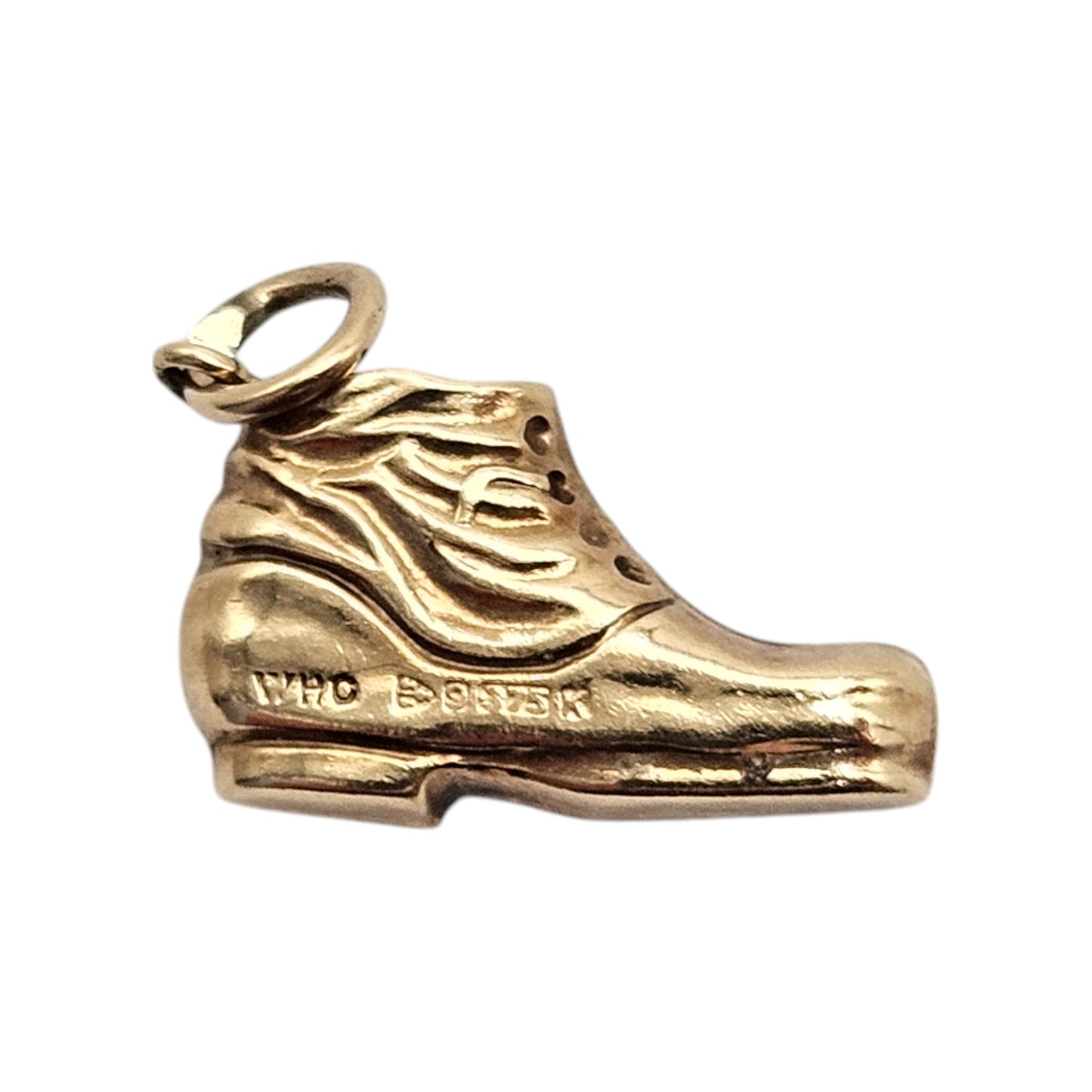 Chester 9ct 375 Yellow Gold Boot Charm 1960 L 1.3 cm 0.6 g.