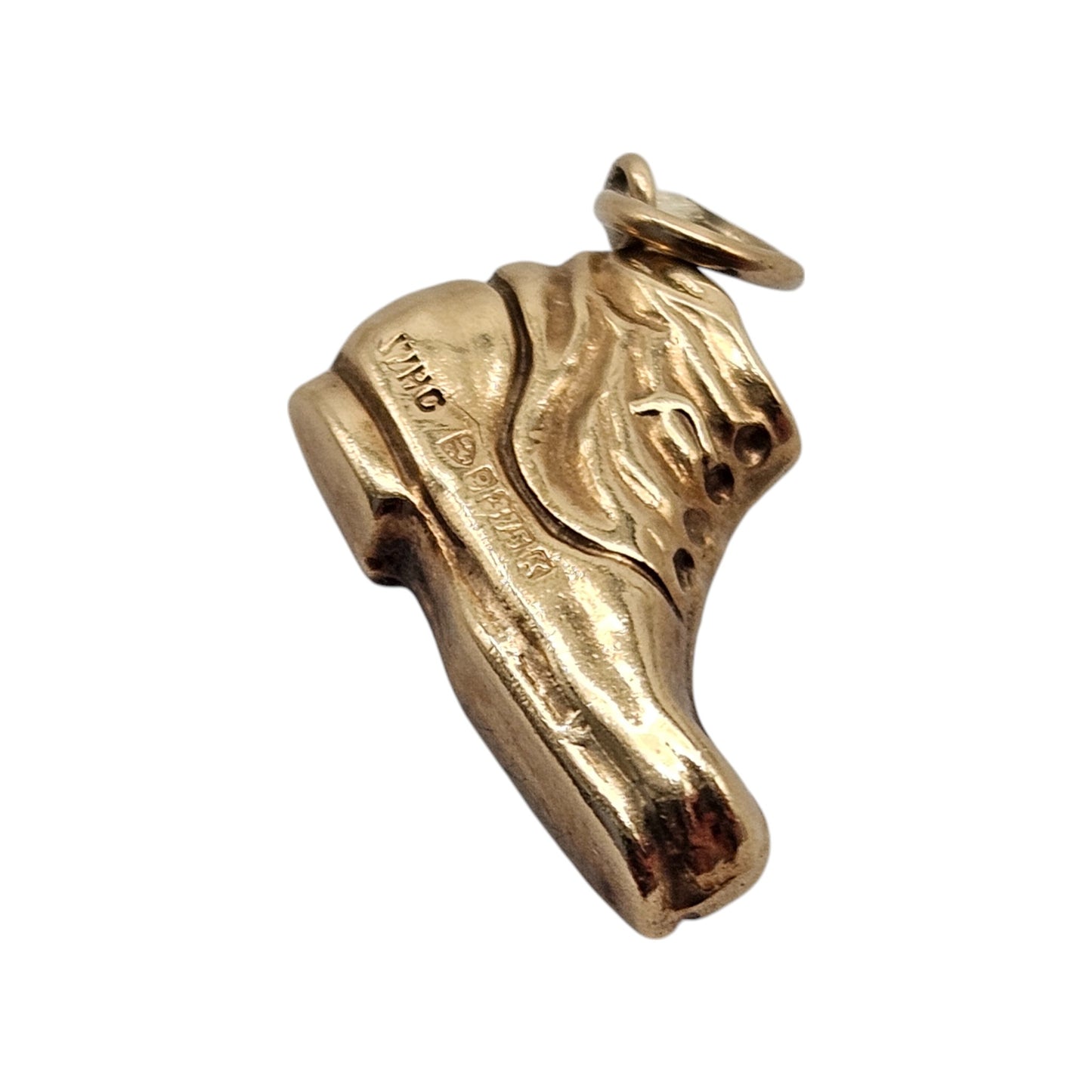 Chester 9ct 375 Yellow Gold Boot Charm 1960 L 1.3 cm 0.6 g.