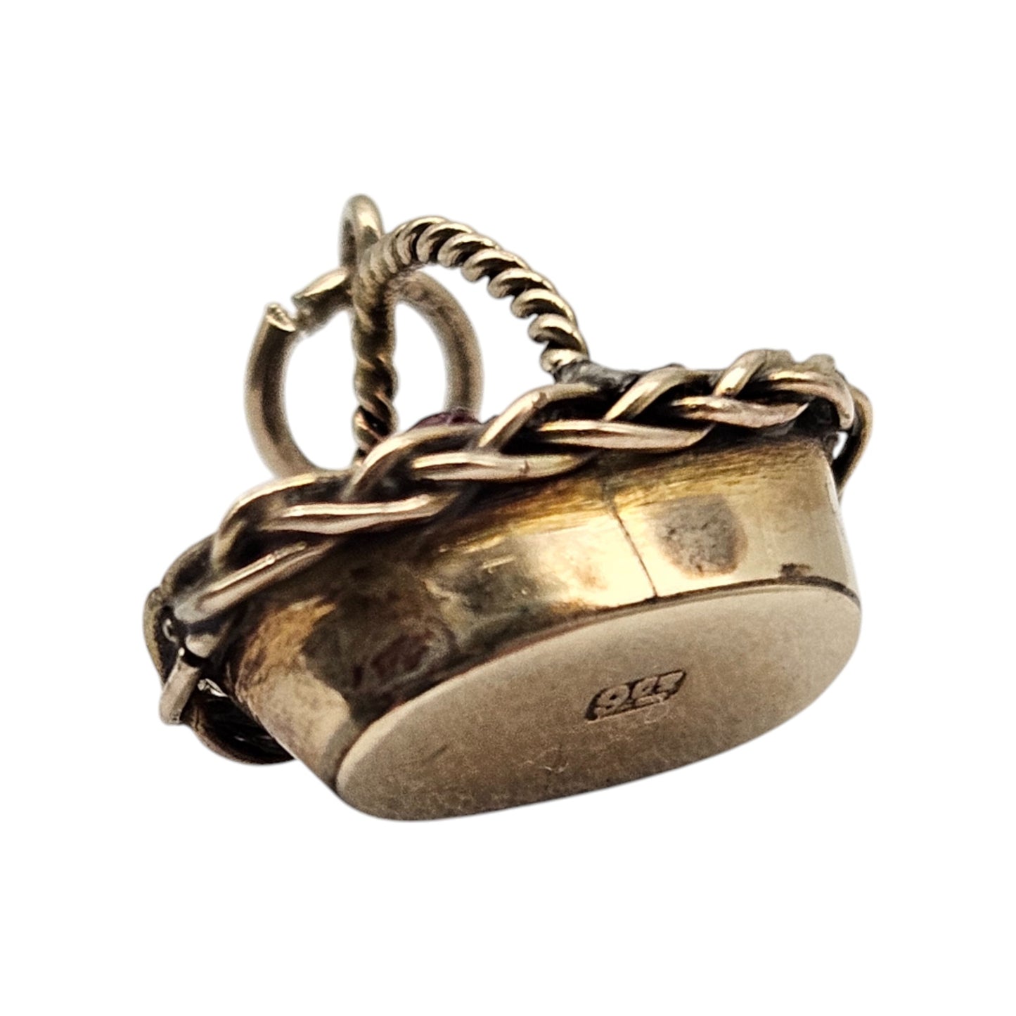 Antique 9ct Yellow Gold Basket Charm c.1910 L 1.5 cm 1.4 g.
