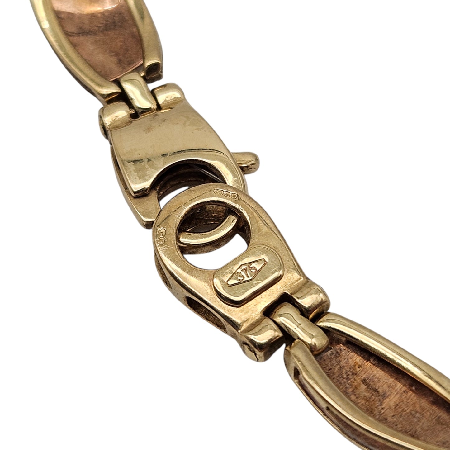 Pretty 9ct 375 Yellow Gold Bracelet L 18.3 cm 9.9 g.