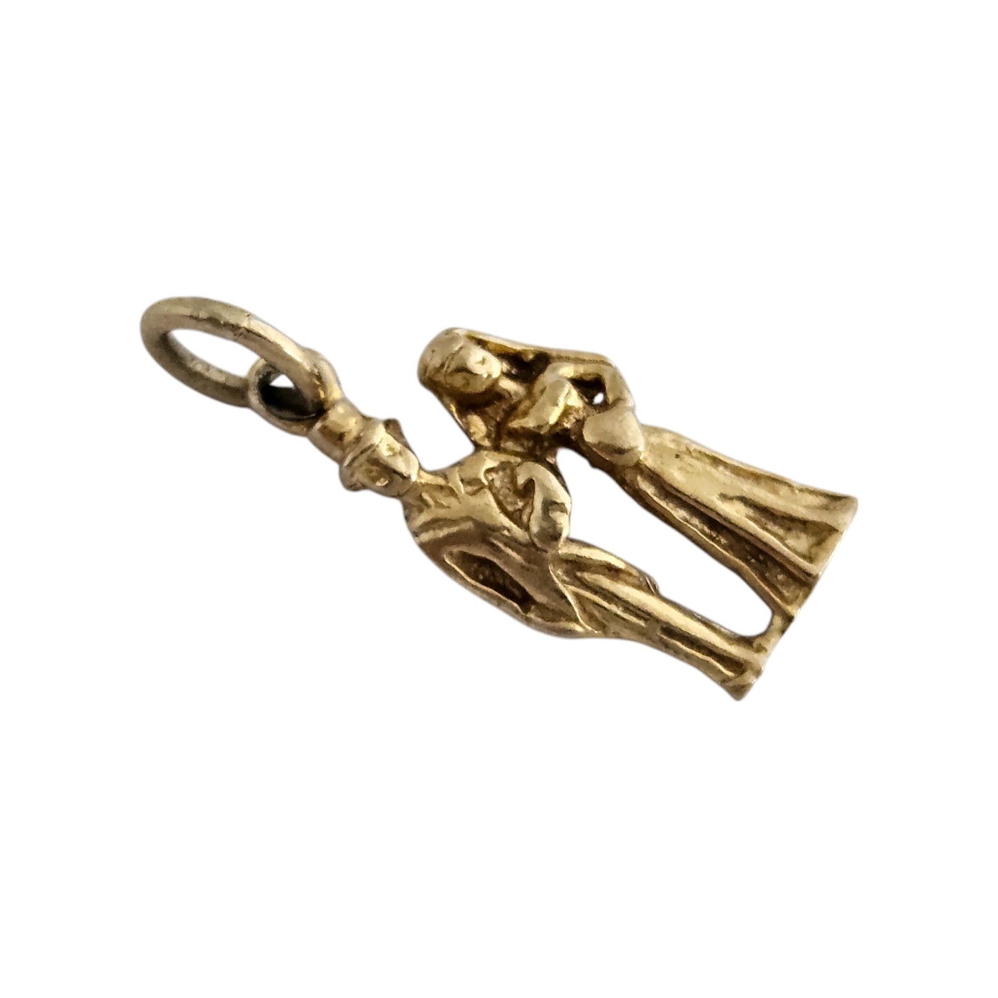 9ct 375 Yellow Gold Bride & Groom Charm L 1.5 cm 1.6 g.