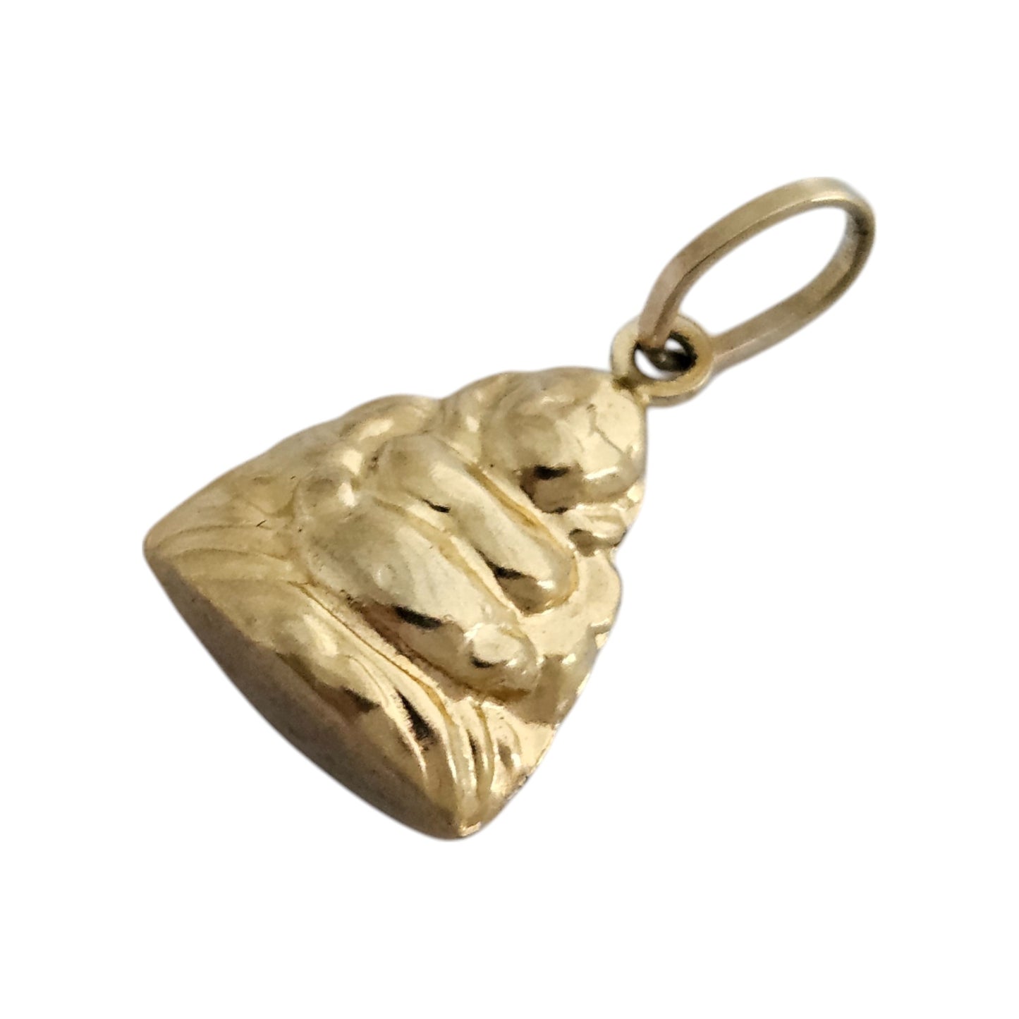 9ct 375 Yellow Gold Buddha Charm L 1.2 cm 0.8 g.