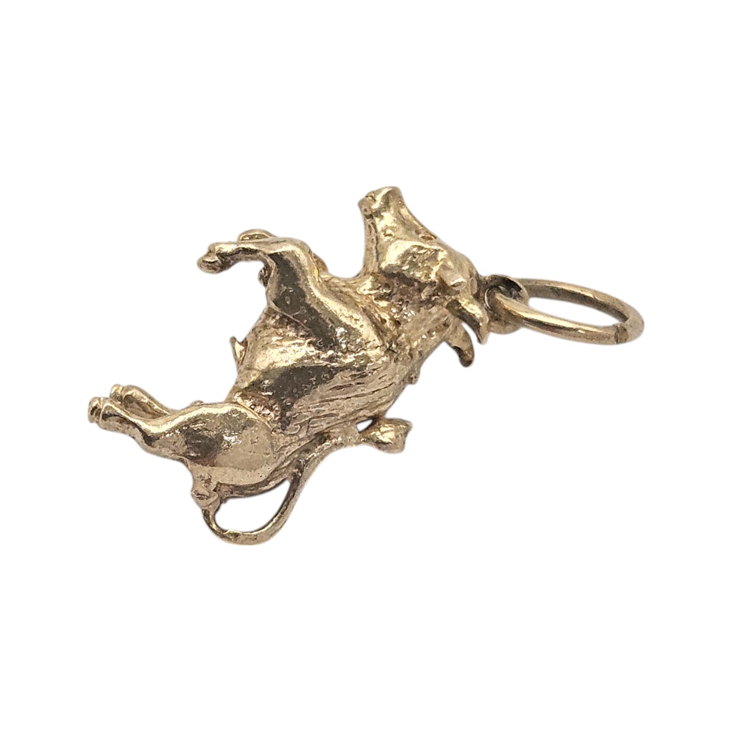9ct 375 Yellow Gold Bull Charm 1973 L 1.4 cm 2.4 g.