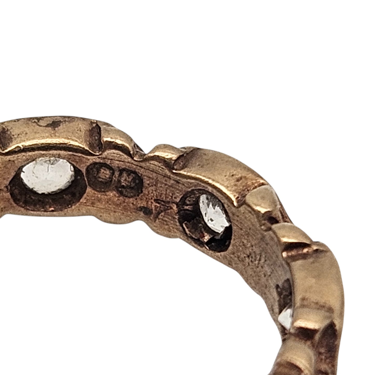 9ct 375 Yellow Gold Bundle Of Rings Charm c.1960's L 1.6 cm 2.6 g.