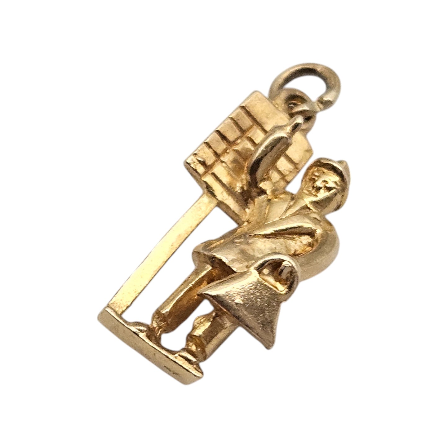 9ct 375 Yellow Gold Bus Stop Charm 1959 L 1.6 cm 1.9 g.