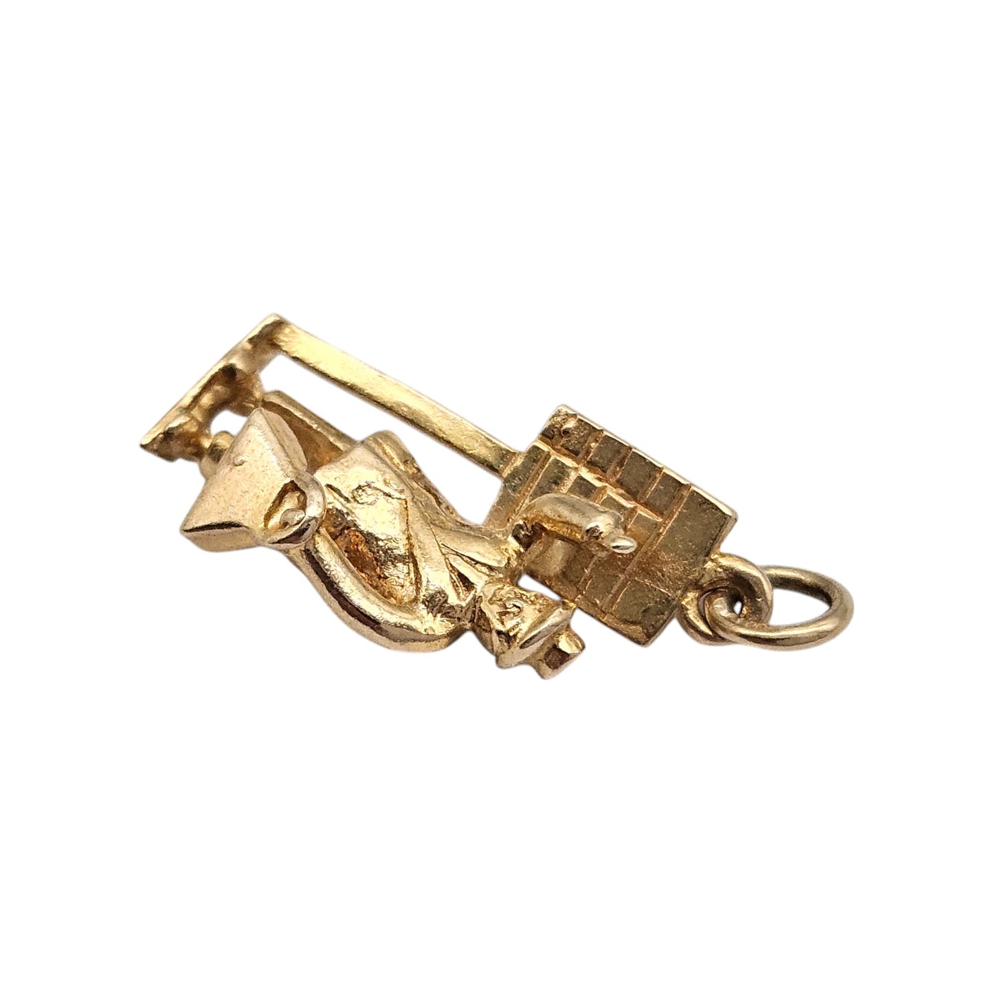 9ct 375 Yellow Gold Bus Stop Charm 1959 L 1.6 cm 1.9 g.