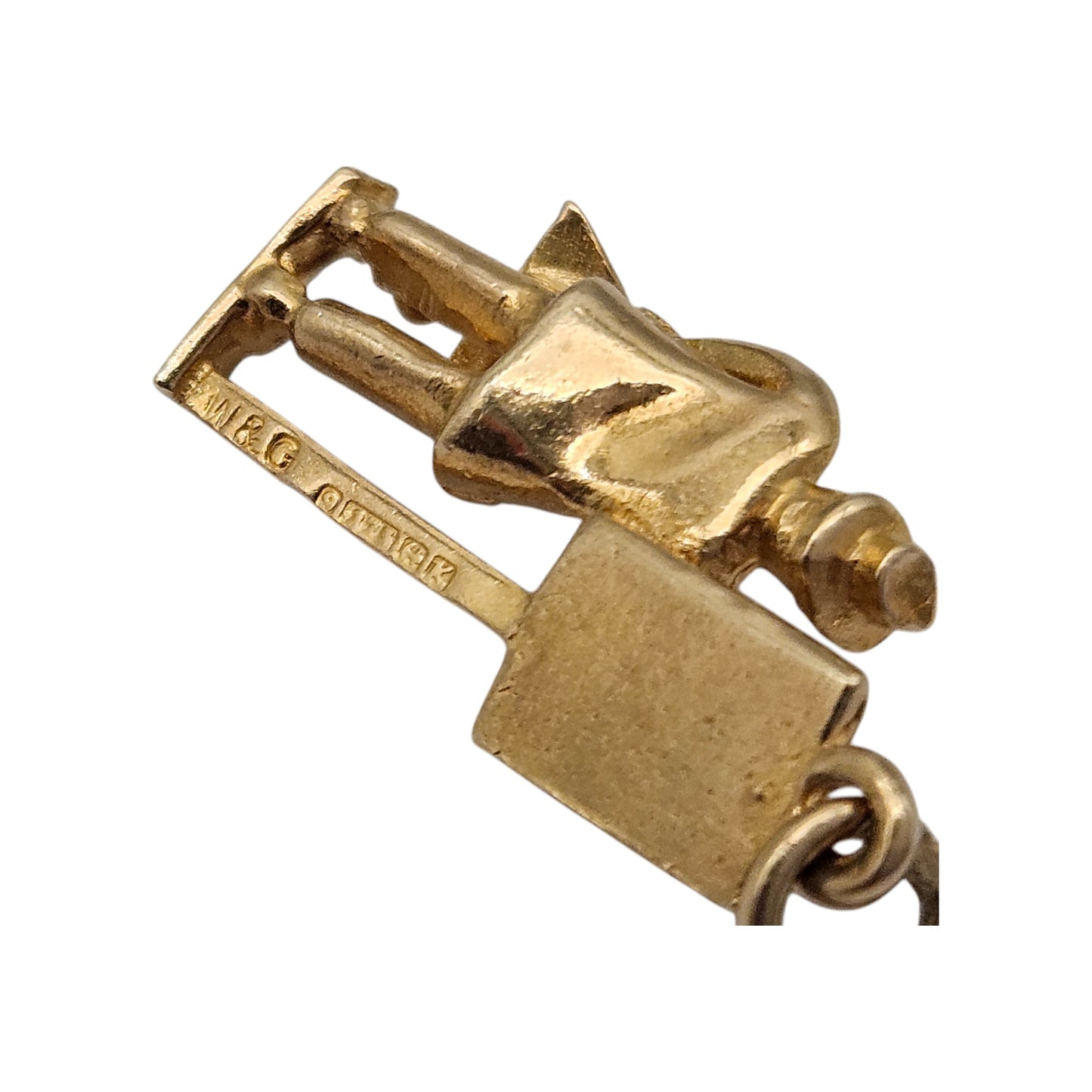 9ct 375 Yellow Gold Bus Stop Charm 1959 L 1.6 cm 1.9 g.