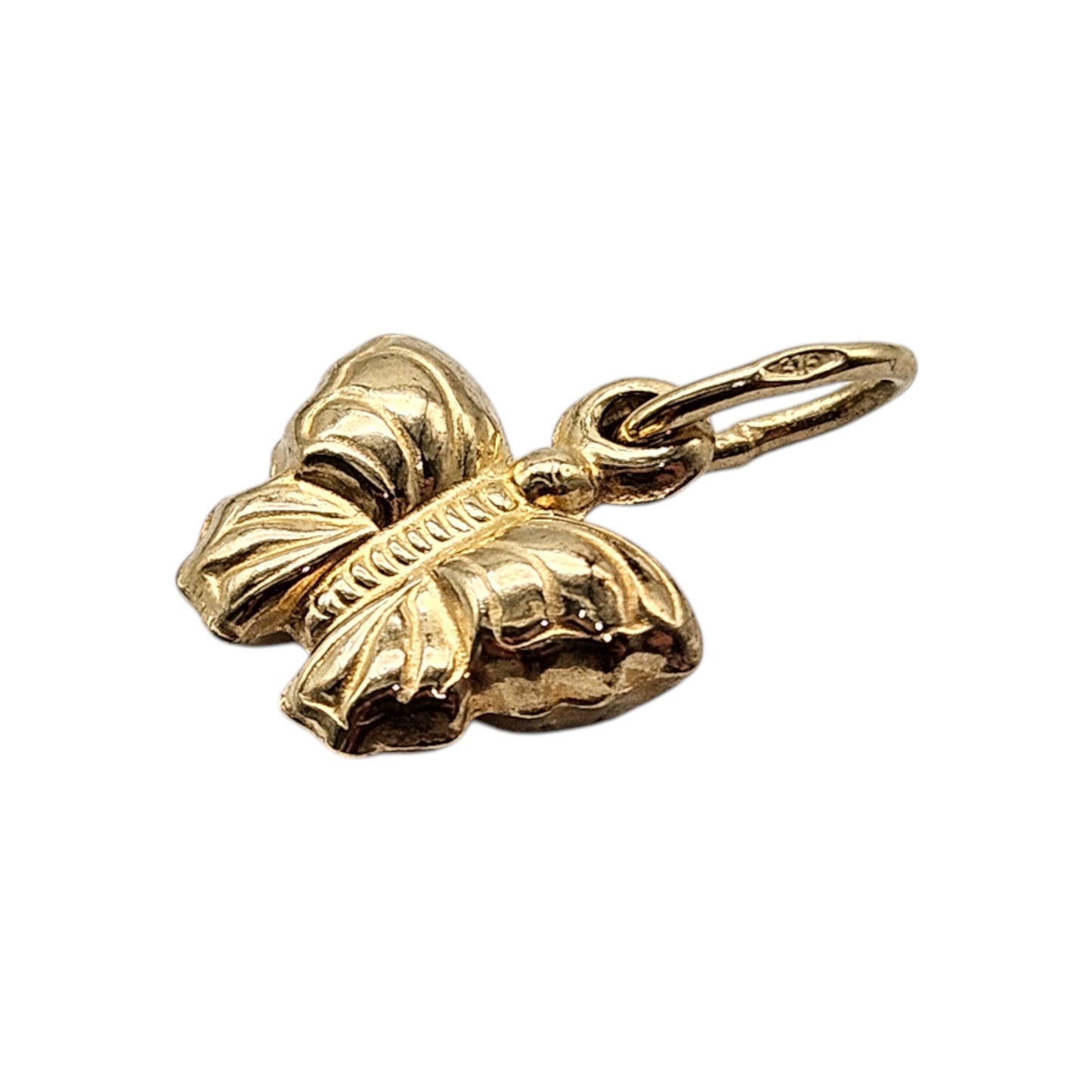 9ct 375 Yellow Gold Butterfly Charm L 1.1 cm 0.8 g.