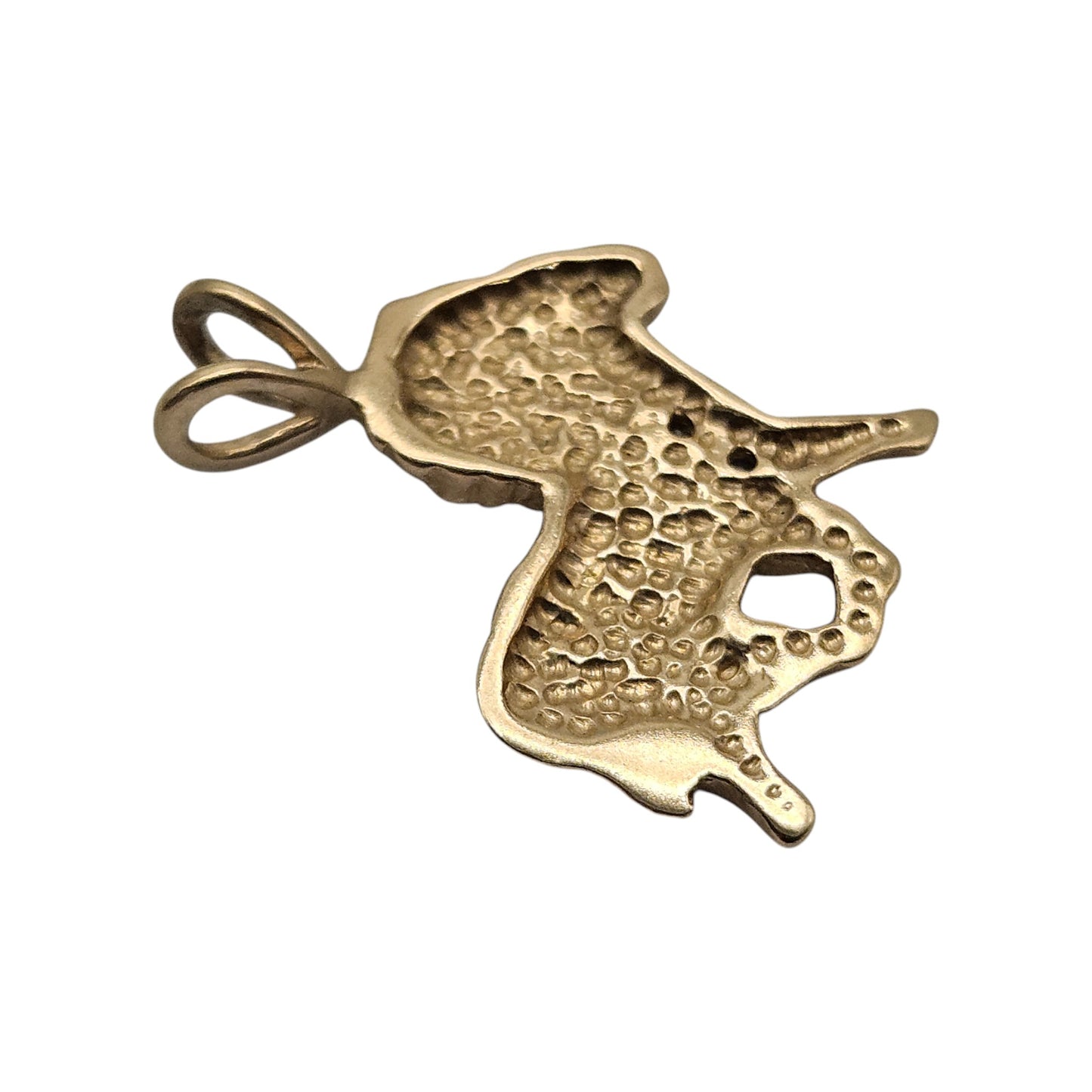 9ct 375 Yellow Gold Capricorn Pendant With Diamonds c.1980's L 1.9 cm 1.5 g.