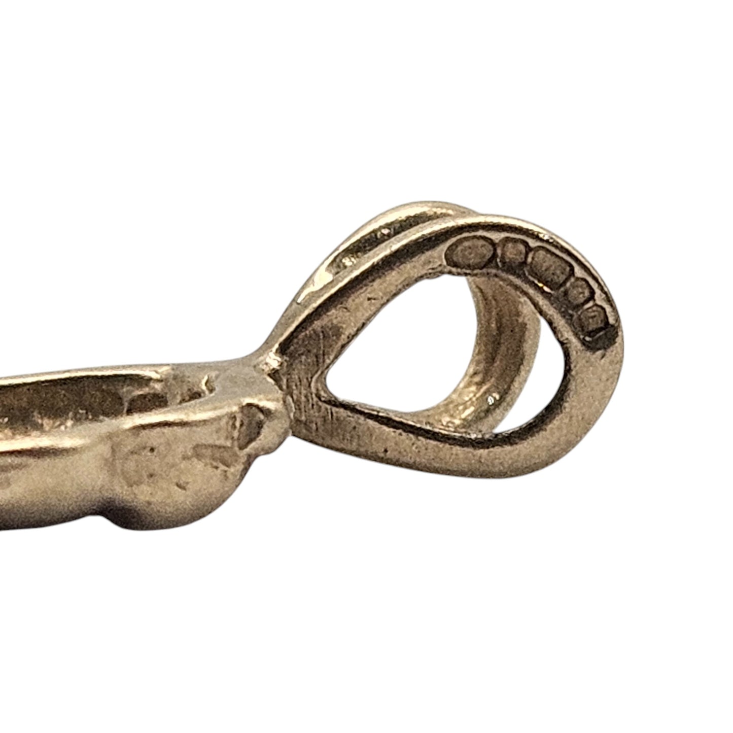 9ct 375 Yellow Gold Capricorn Pendant With Diamonds c.1980's L 1.9 cm 1.5 g.