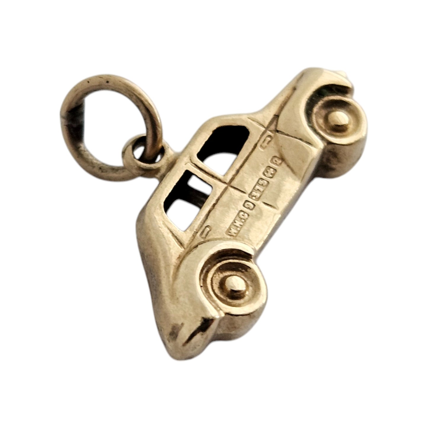 9ct 375 Yellow Gold Vintage Car Charm 1965 L 1.8 cm 0.6 g.