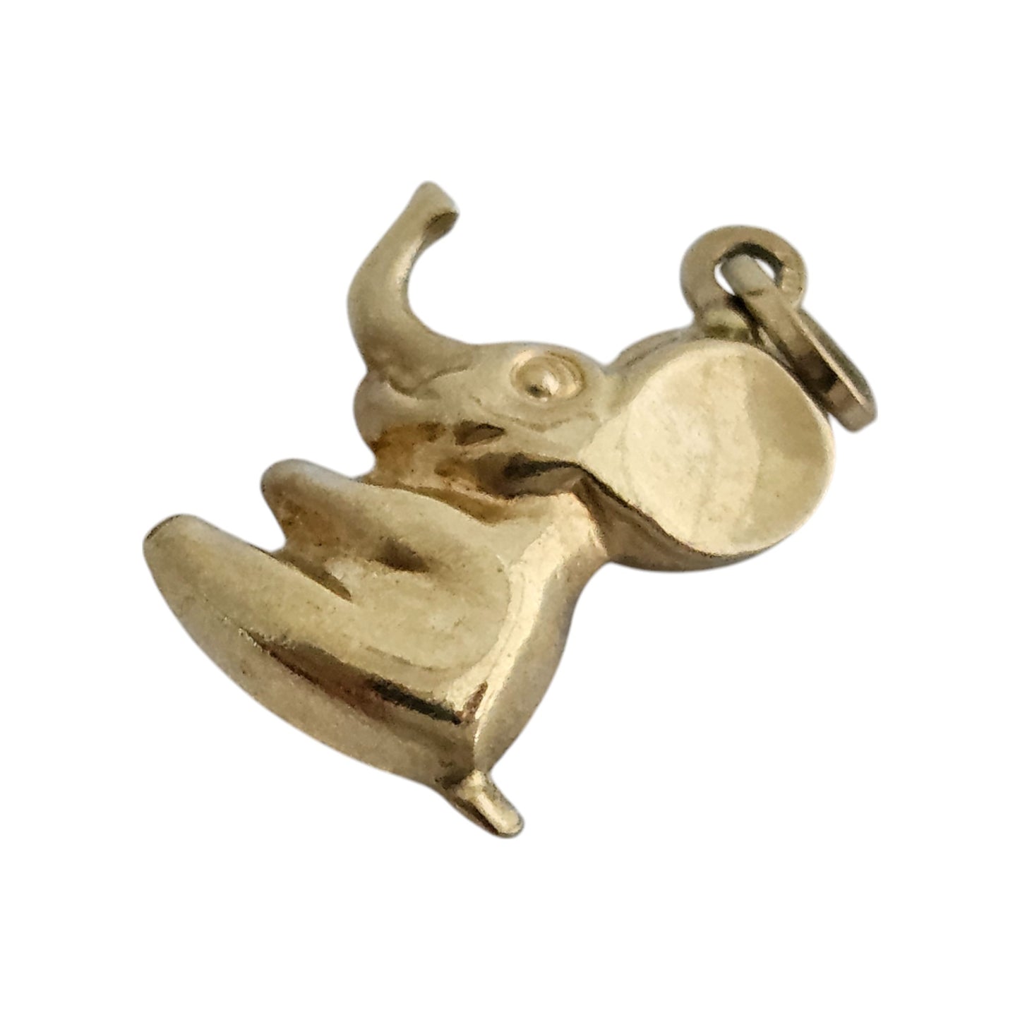 9ct 375 Yellow Gold Cartoon Elephant Charm L 1.3 cm 0.6 g.
