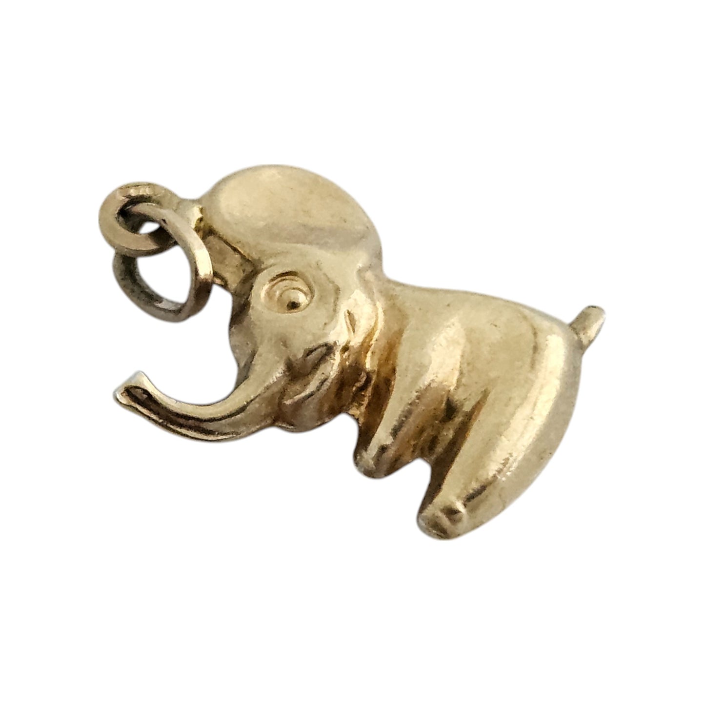 9ct 375 Yellow Gold Cartoon Elephant Charm L 1.3 cm 0.6 g.