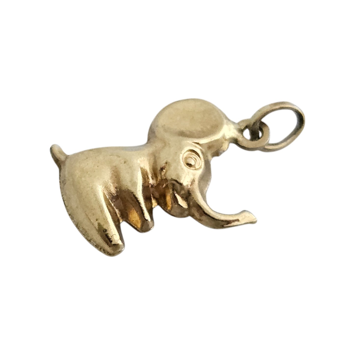 9ct 375 Yellow Gold Cartoon Elephant Charm L 1.3 cm 0.6 g.