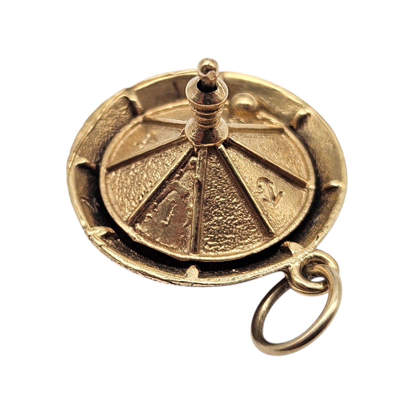 9ct 375 Yellow Gold Articulated Casino Roulette Gambling Charm 1971 5.1 g