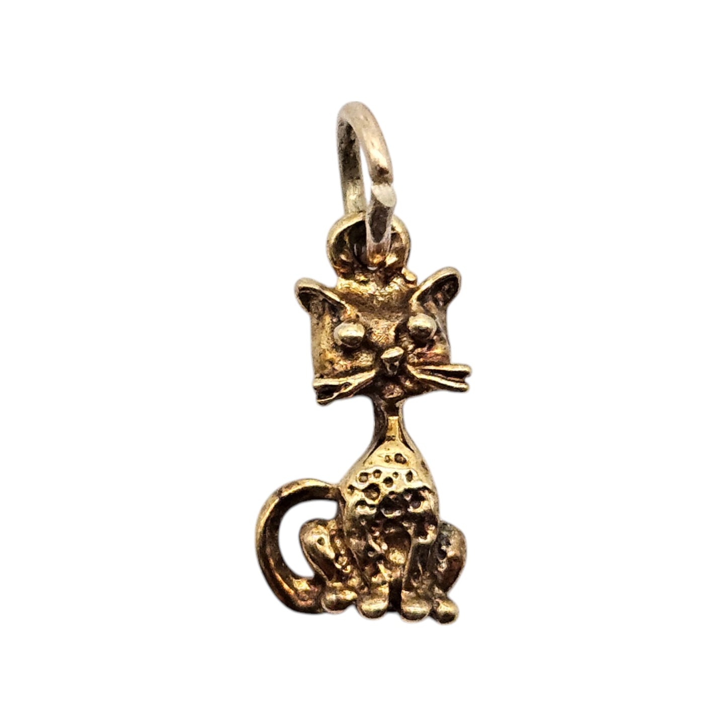 9ct Yellow Gold Cat Charm L 1.3 cm 1.2 g.