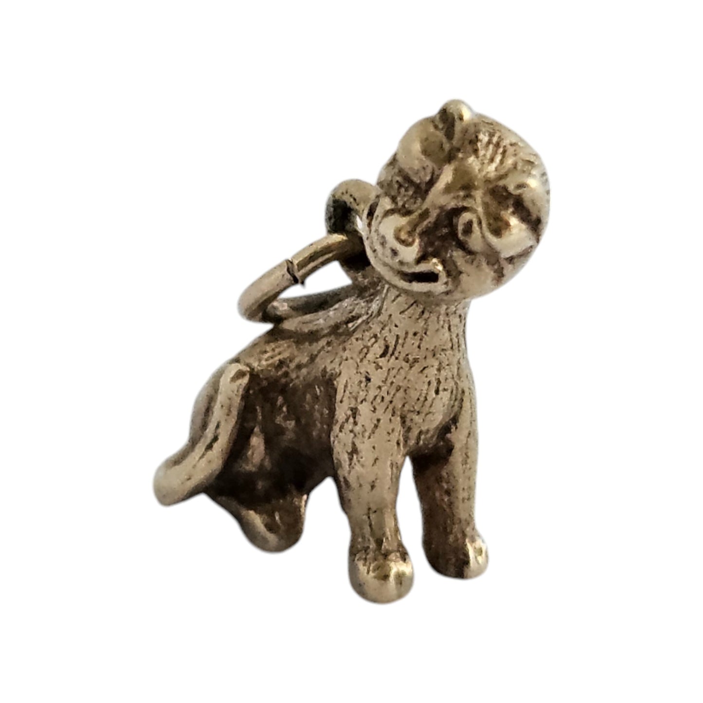 9ct 375 Yellow Gold Cat Charm 1973 L 1.7 cm 2.4 g