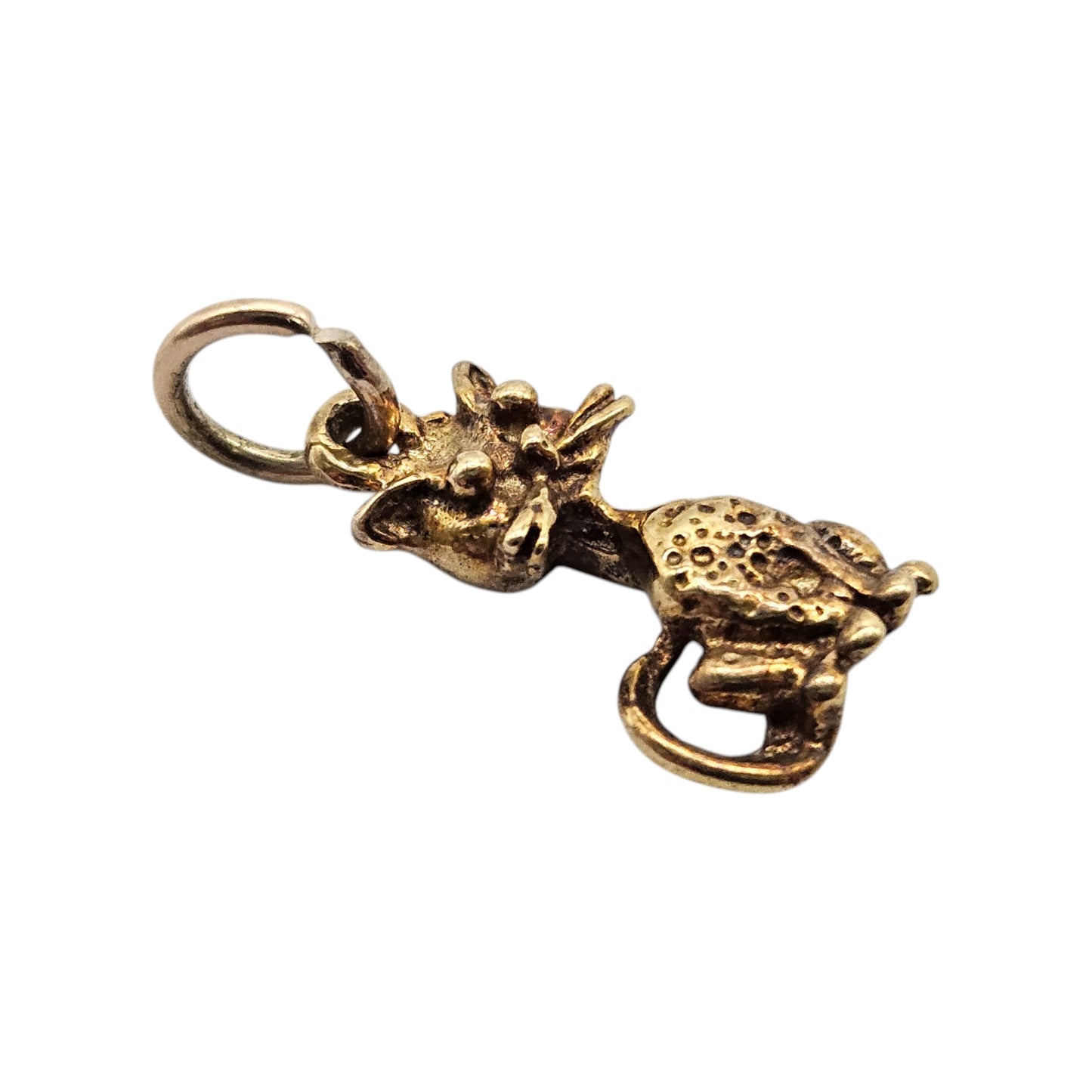 9ct Yellow Gold Cat Charm L 1.3 cm 1.2 g.