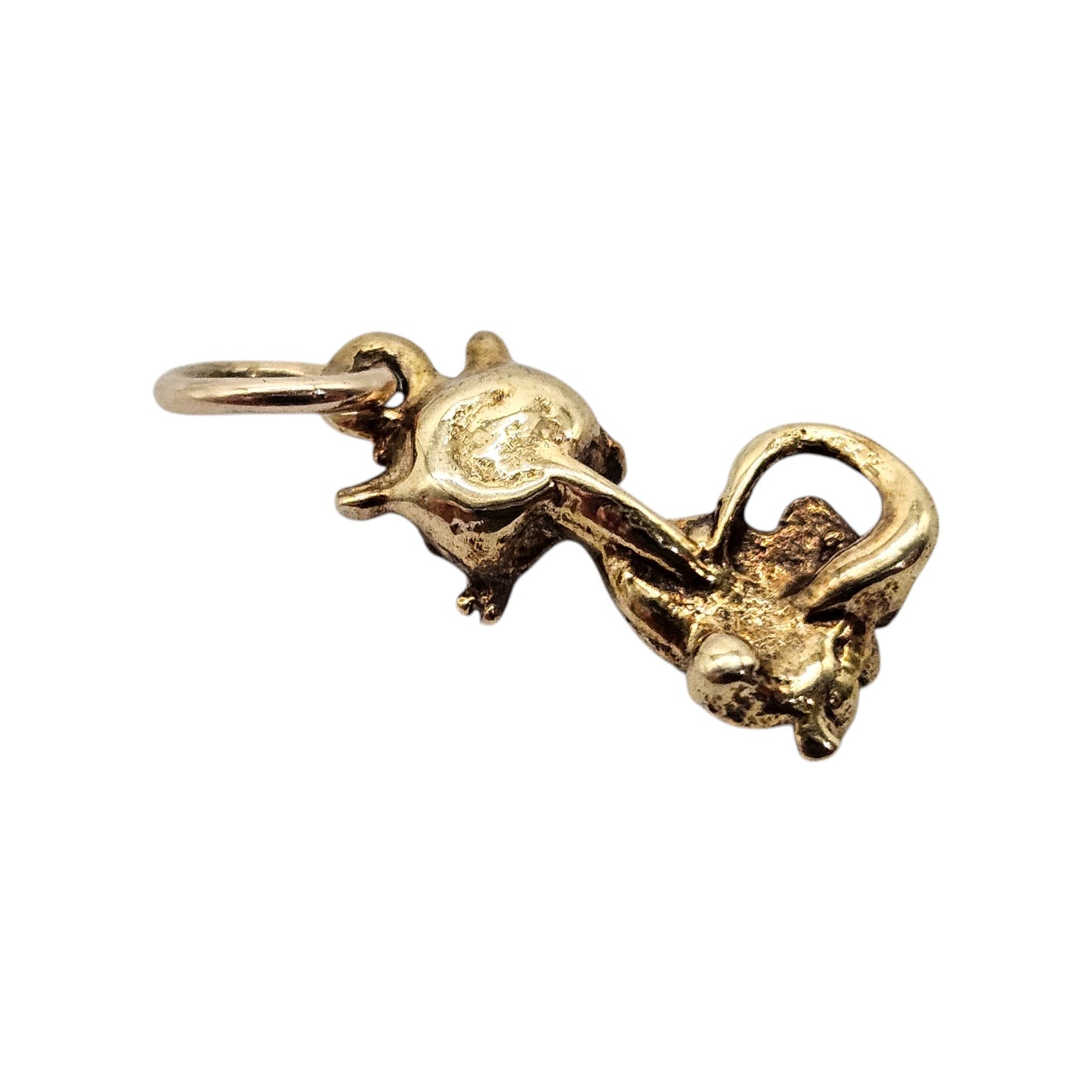 9ct Yellow Gold Cat Charm L 1.3 cm 1.2 g.