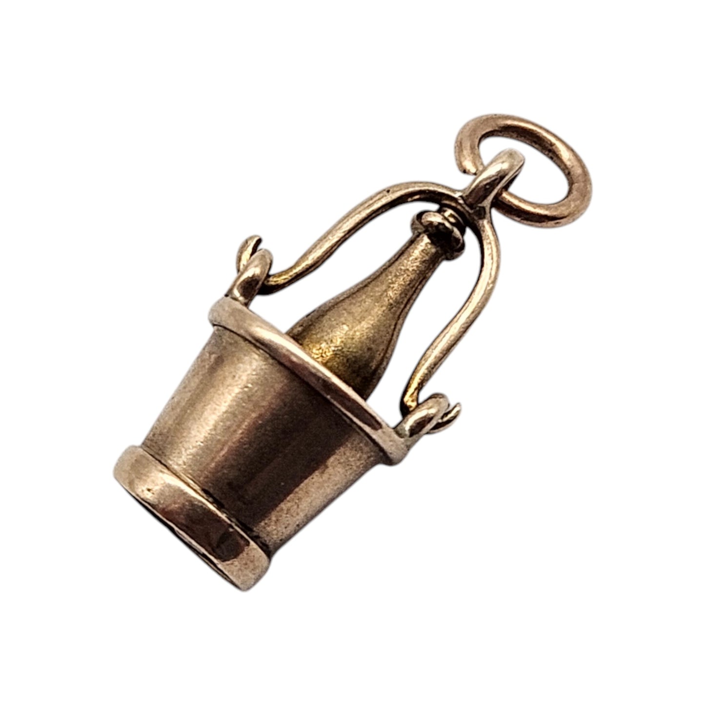 9ct Yellow Gold Champagne Bucket Charm L 1.6 cm 2.1 g.