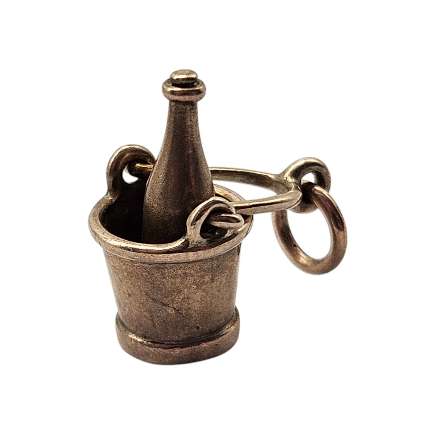 9ct Yellow Gold Champagne Bucket Charm L 1.6 cm 2.1 g.