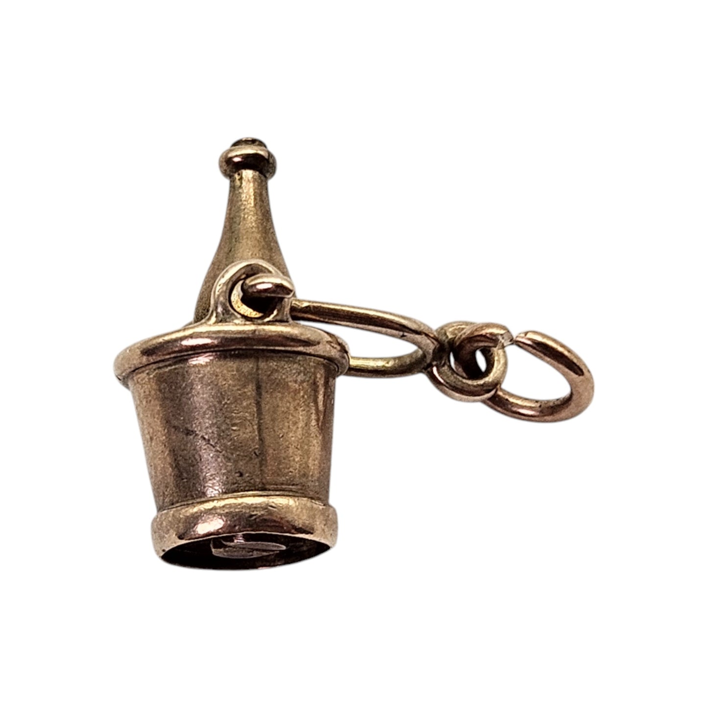 9ct Yellow Gold Champagne Bucket Charm L 1.6 cm 2.1 g.