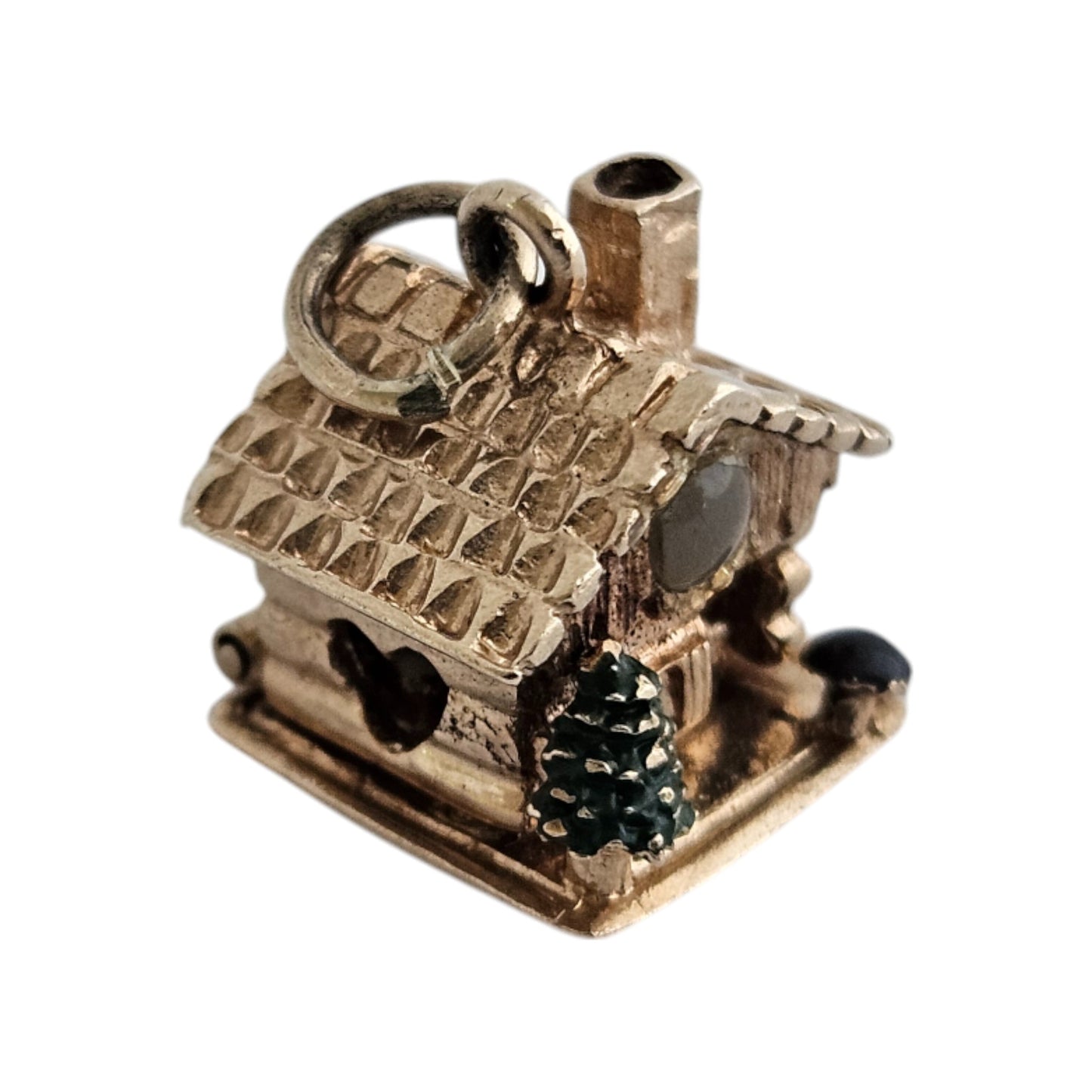 9ct 375 Yellow Gold Christmas Chalet Opening Stanhope Charm 1966 3.5 g.