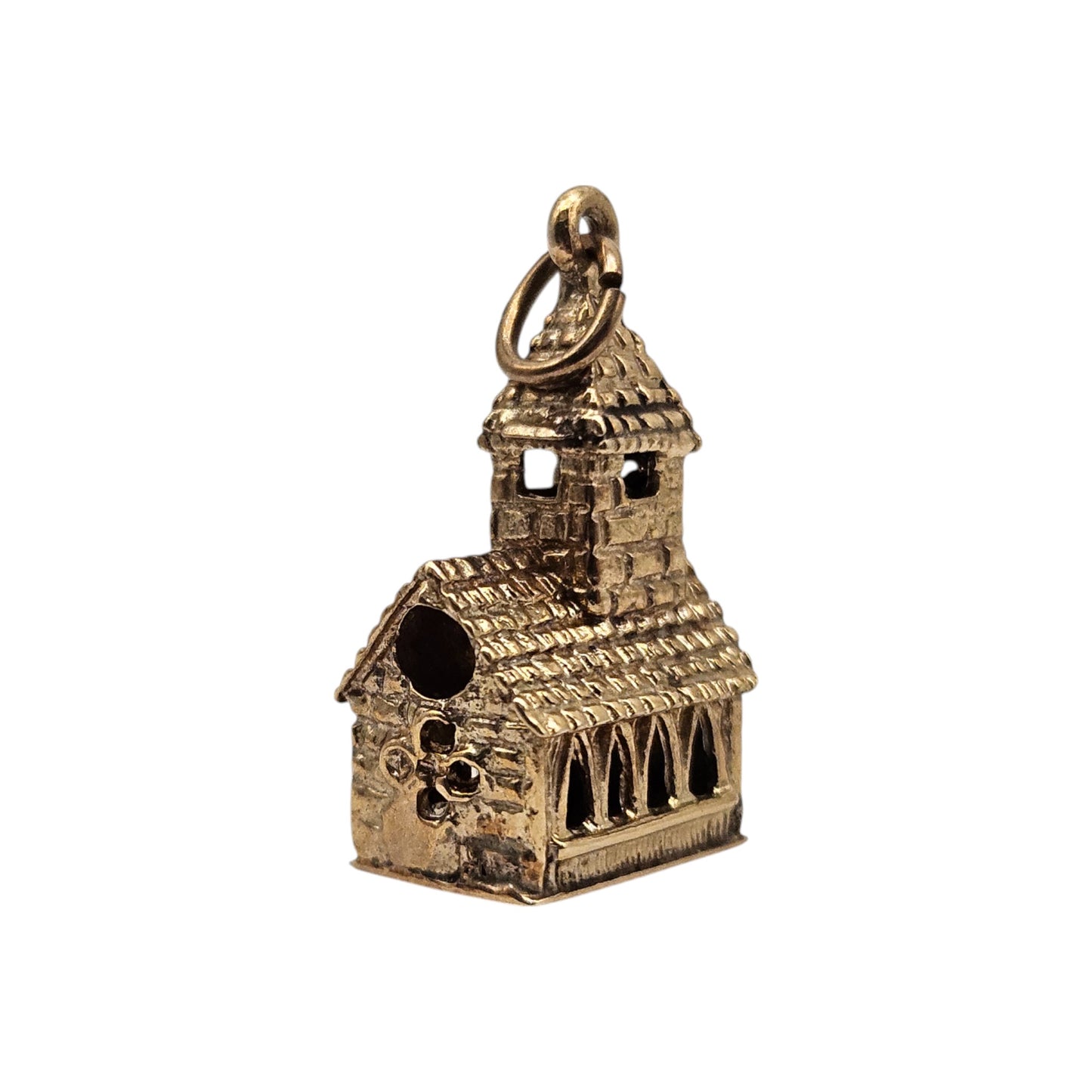 9ct 375 Yellow Gold Church Stanhope Charm 1977 L 1.7 cm 3.6 g.