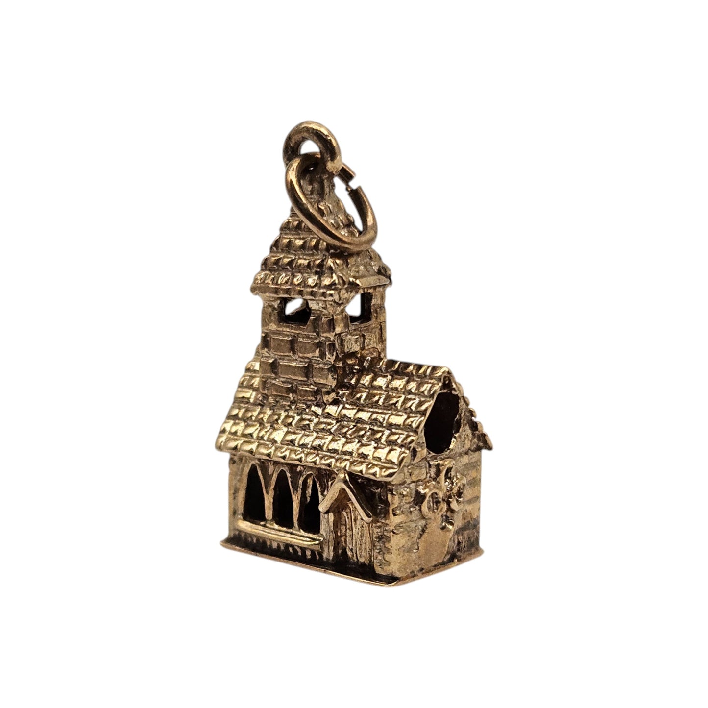 9ct 375 Yellow Gold Church Stanhope Charm 1977 L 1.7 cm 3.6 g.