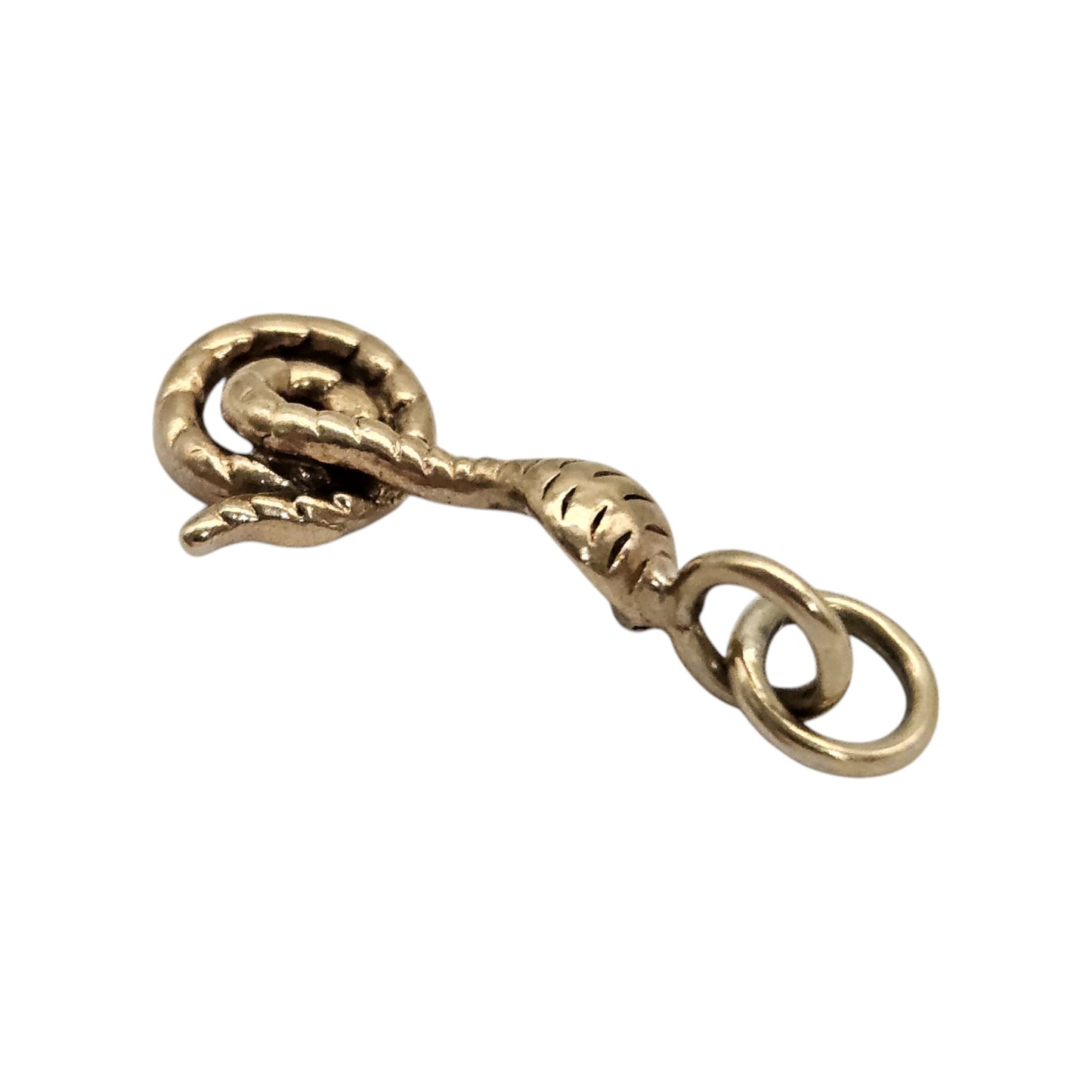 Rare 9ct Yellow Gold Cobra Snake Charm L 1.4 cm 0.8 g