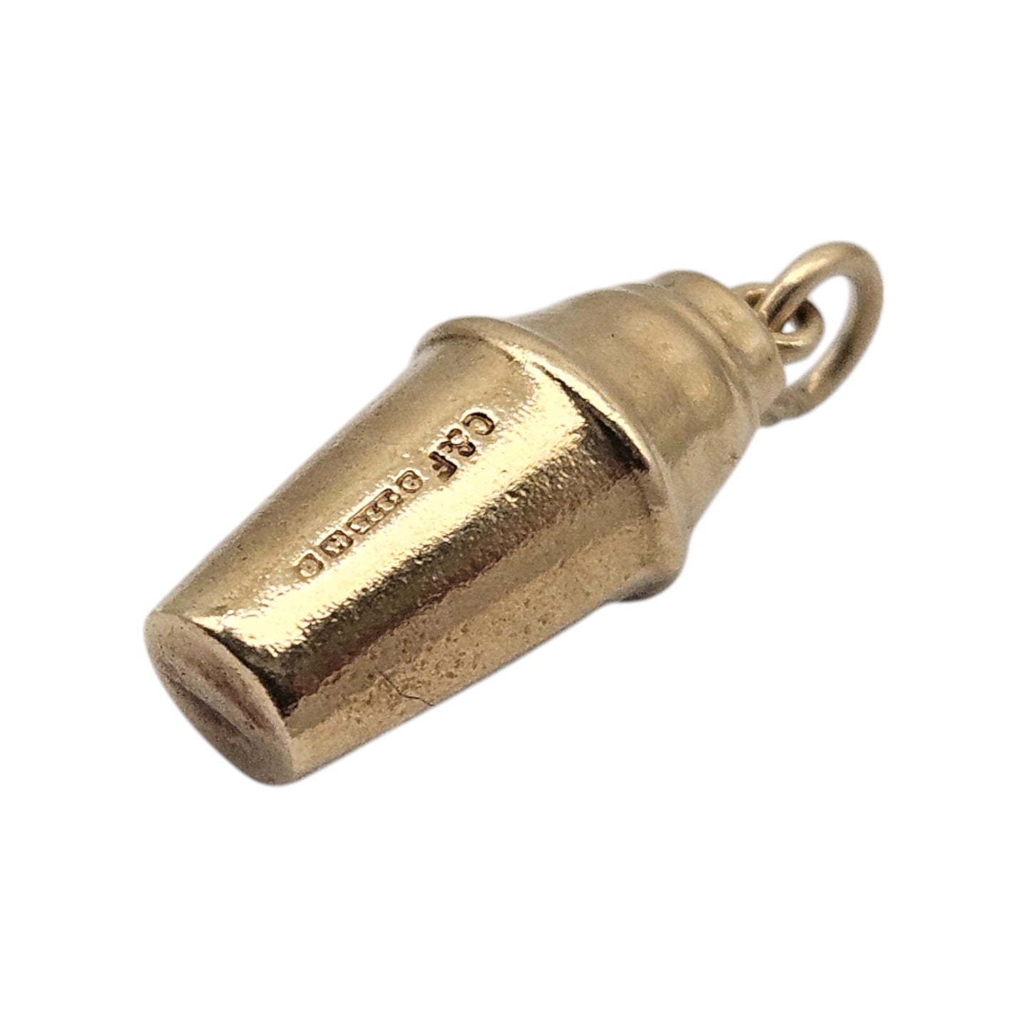 9ct 375 Yellow Gold Cocktail Shaker Charm c.1963 L 1.6 cm 1.0 g.