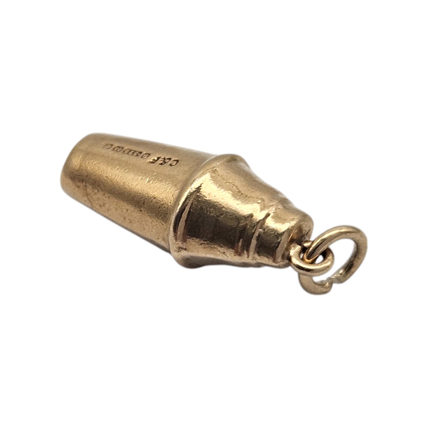 9ct 375 Yellow Gold Cocktail Shaker Charm c.1963 L 1.6 cm 1.0 g.